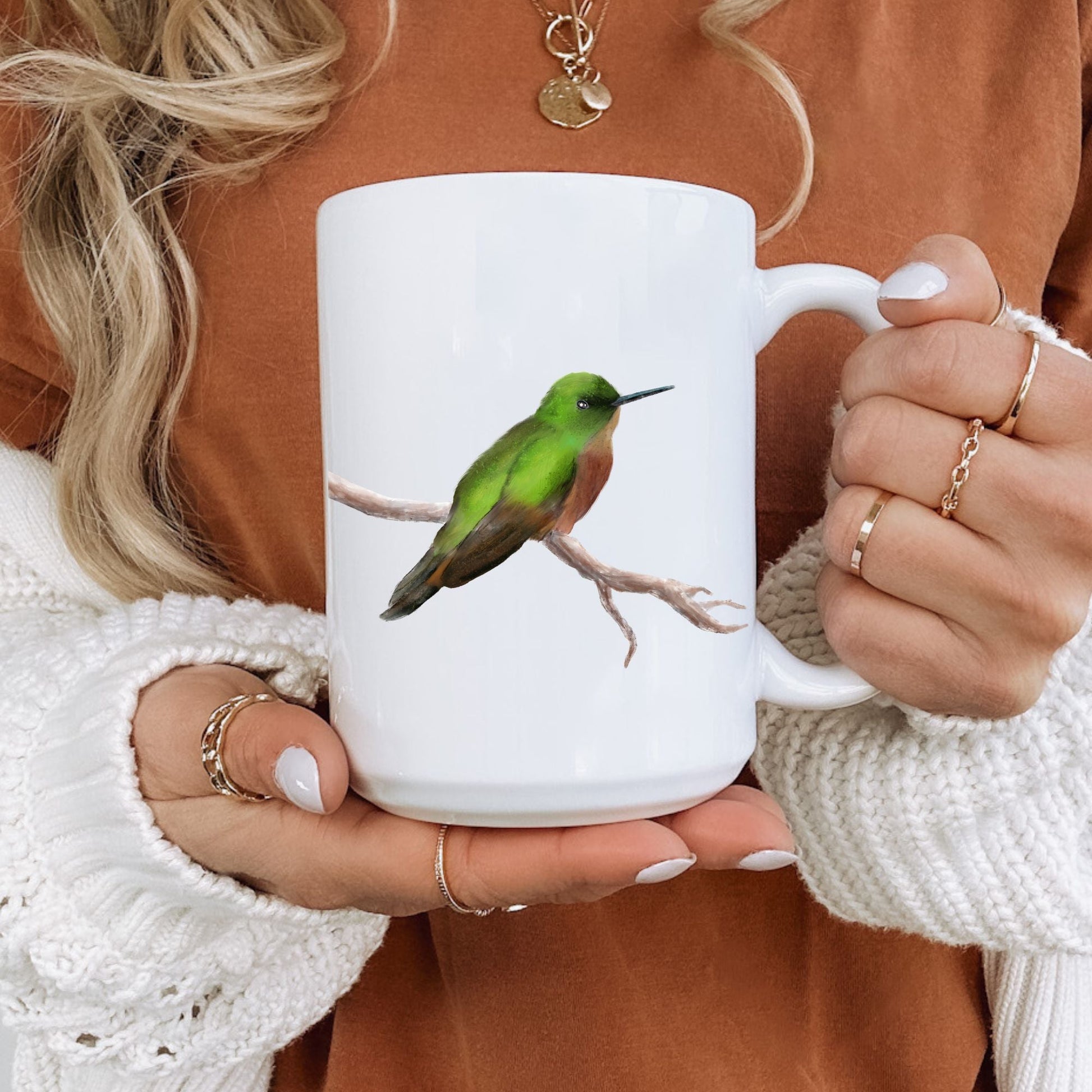 Rufous - tailed Hummingbird Mug - MerikaArt