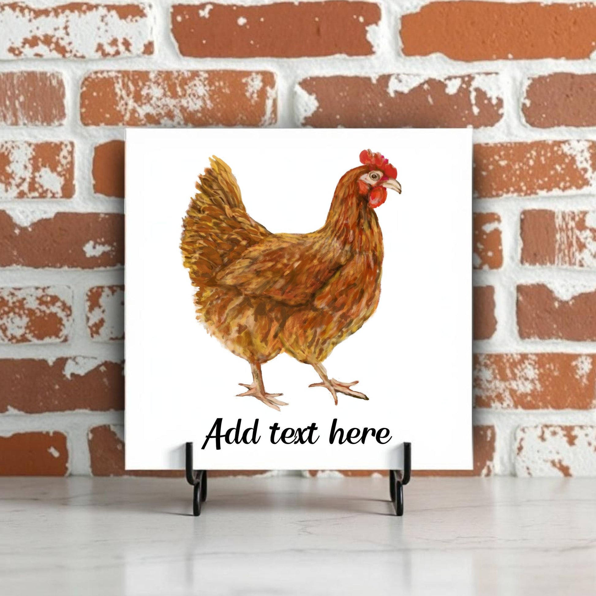 Rustic Hen Ceramic Tile - MerikaArt