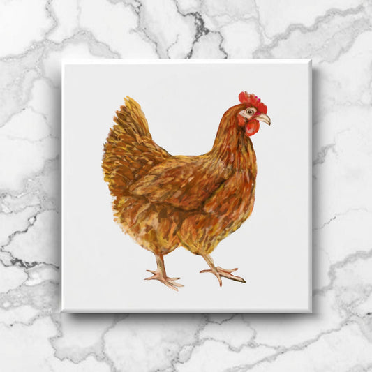 Rustic Hen Ceramic Tile - MerikaArt