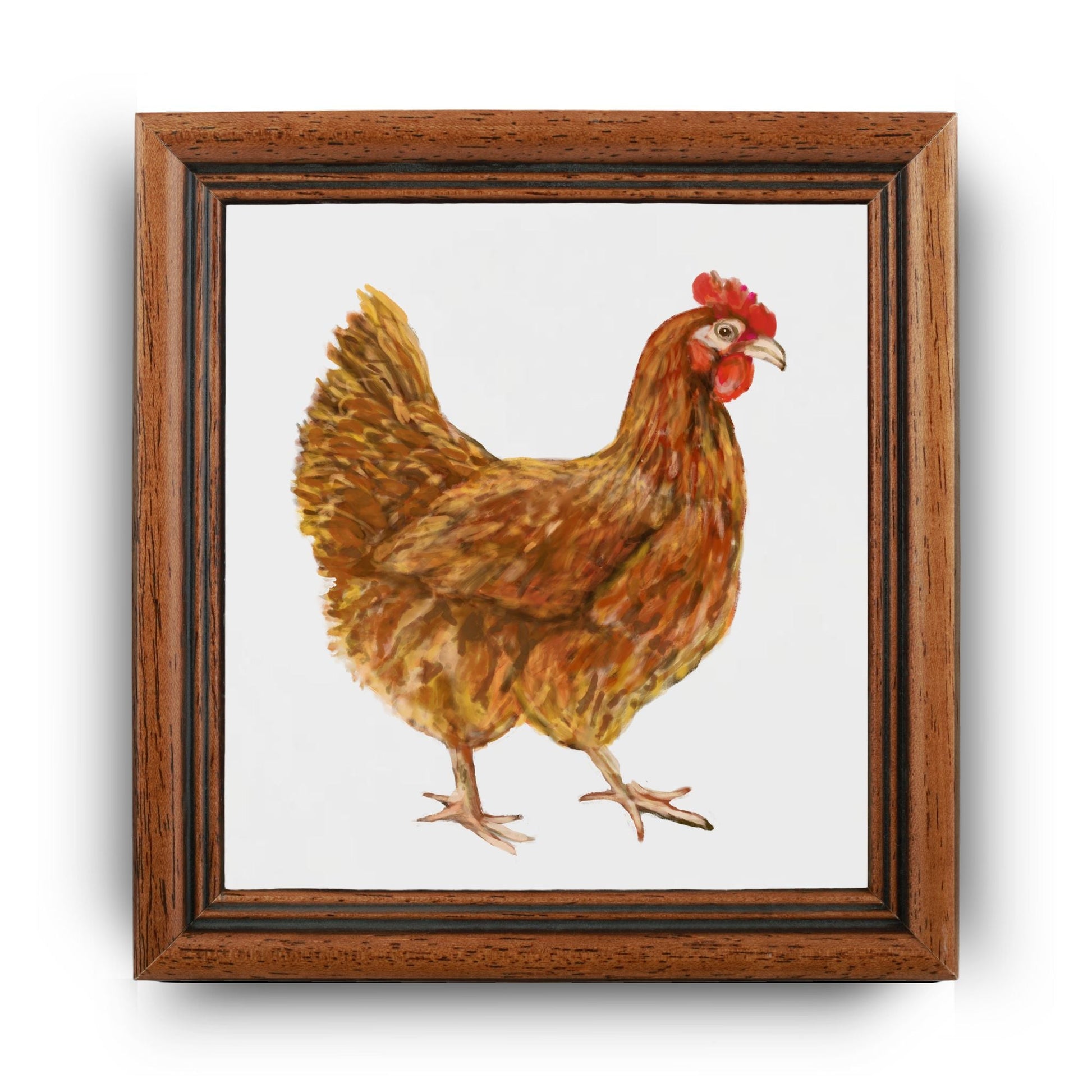 Rustic Hen Ceramic Tile - MerikaArt