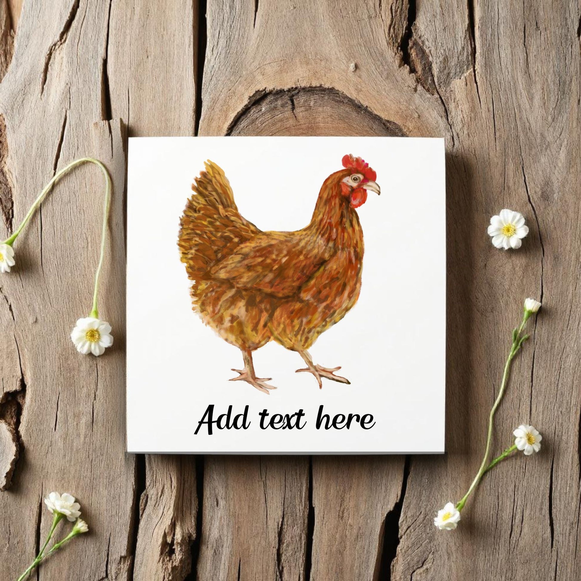 Rustic Hen Ceramic Tile - MerikaArt