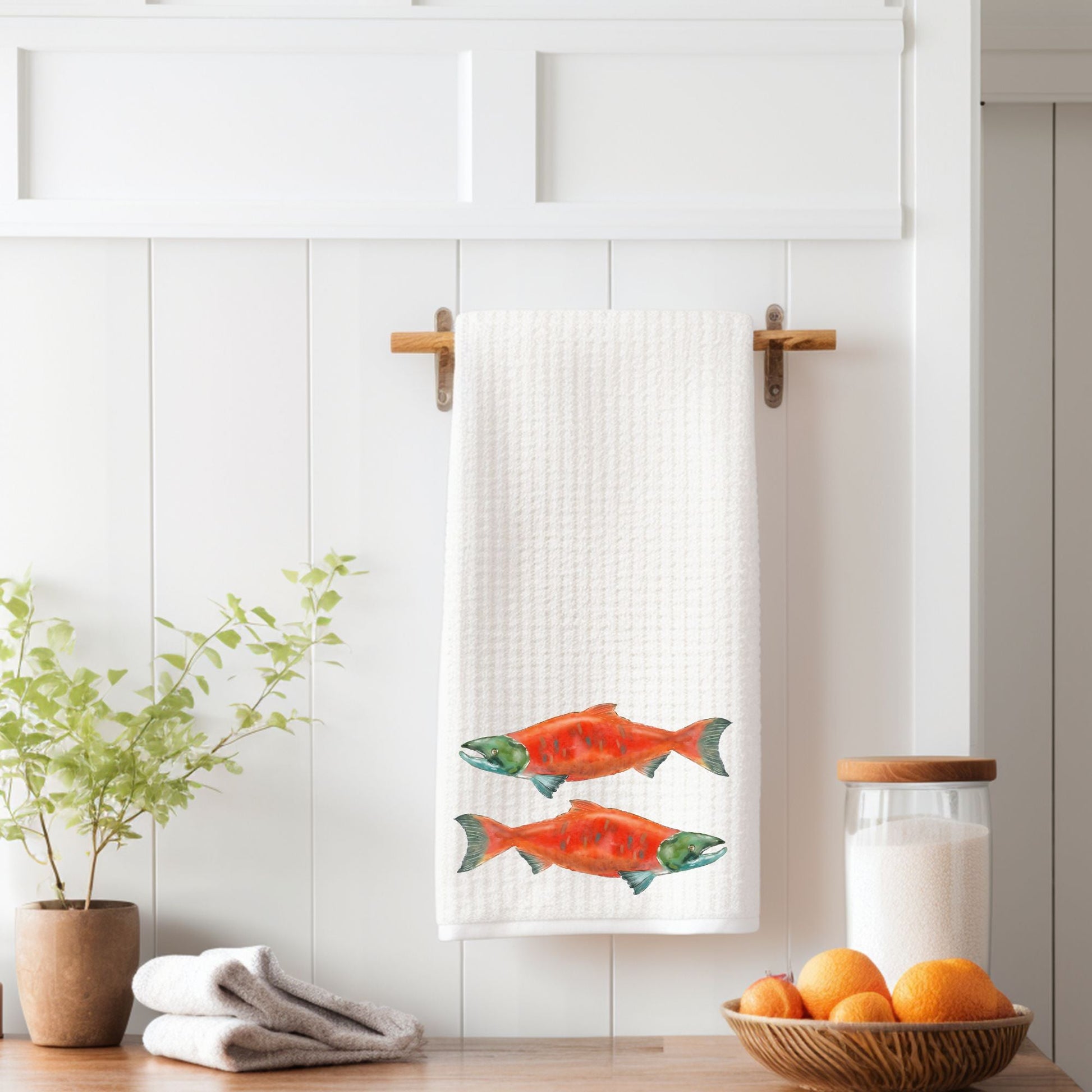 Salmon Fish Kitchen Towel - MerikaArt