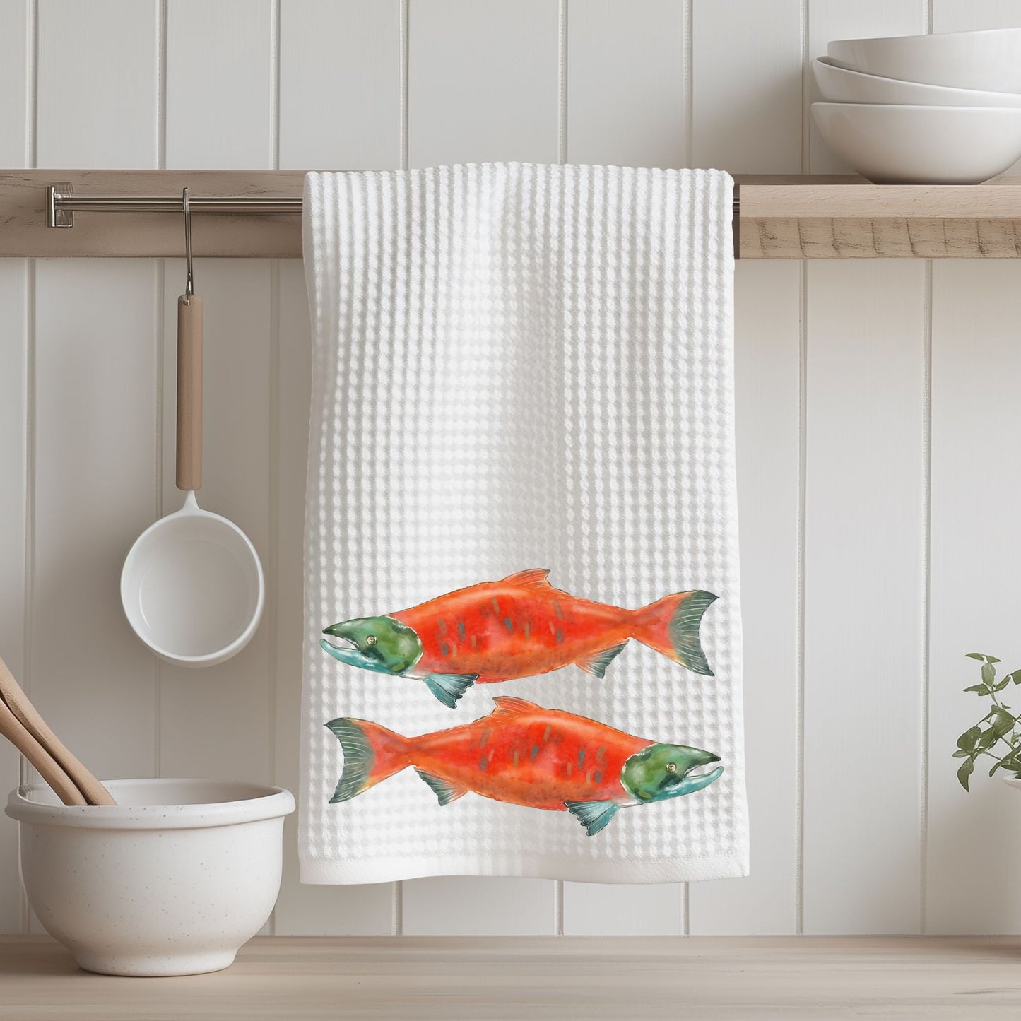 Salmon Fish Kitchen Towel - MerikaArt