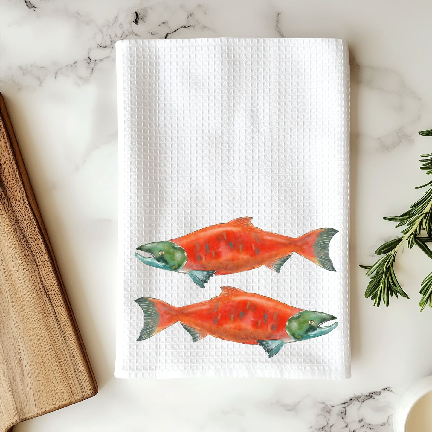Salmon Fish Kitchen Towel - MerikaArt