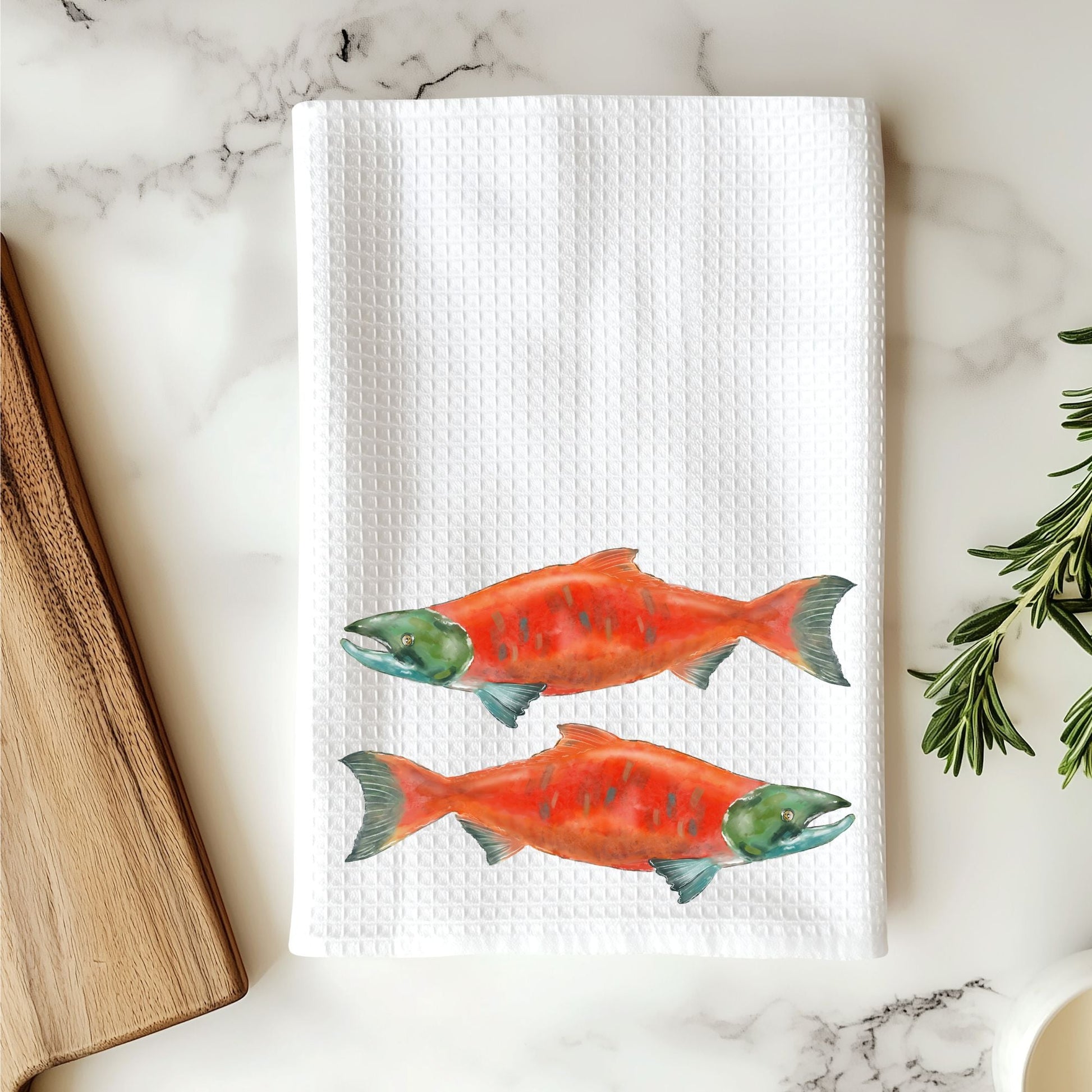 Salmon Fish Kitchen Towel - MerikaArt