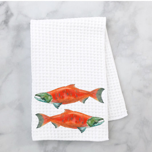 Salmon Fish Kitchen Towel - MerikaArt