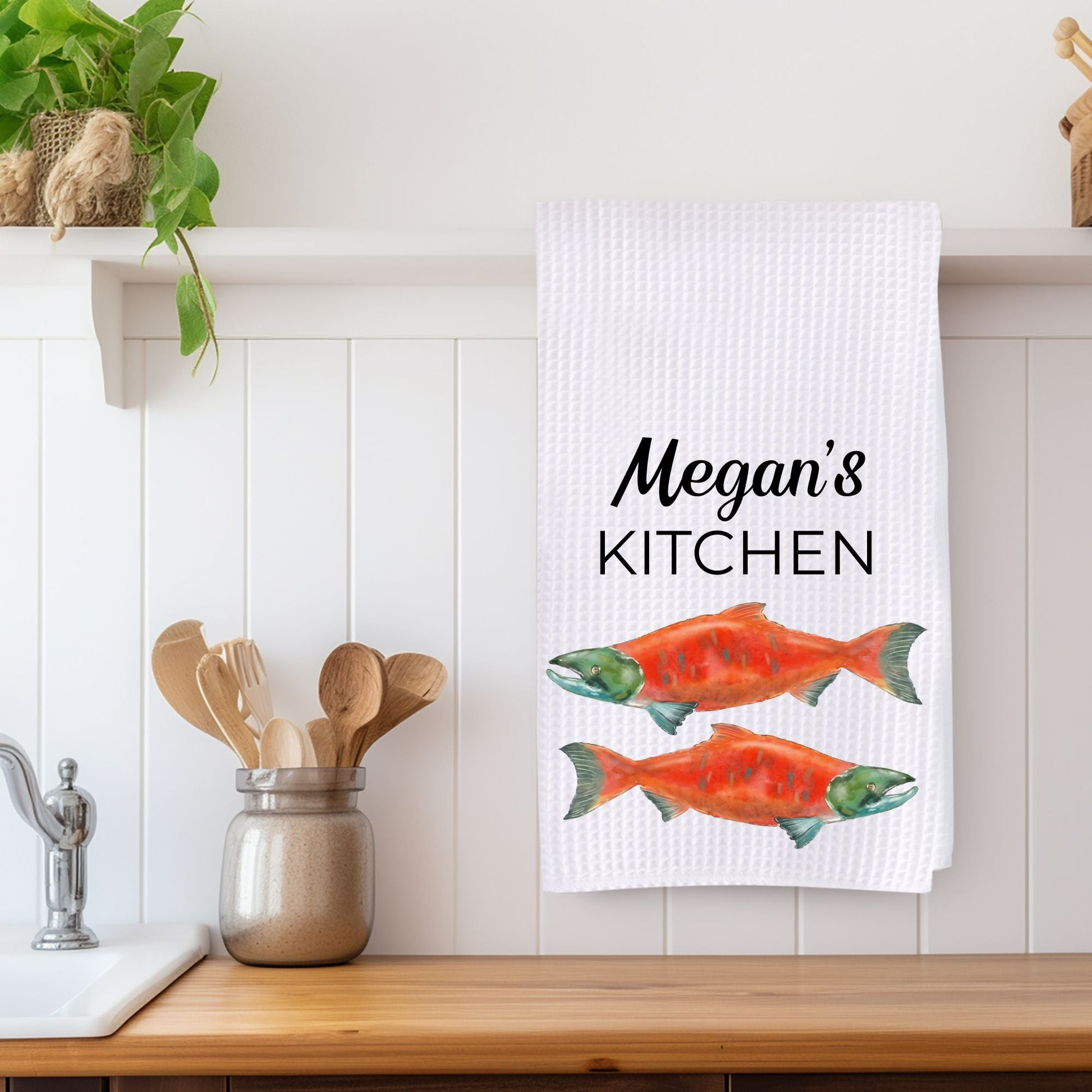 Salmon Fish Kitchen Towel - MerikaArt