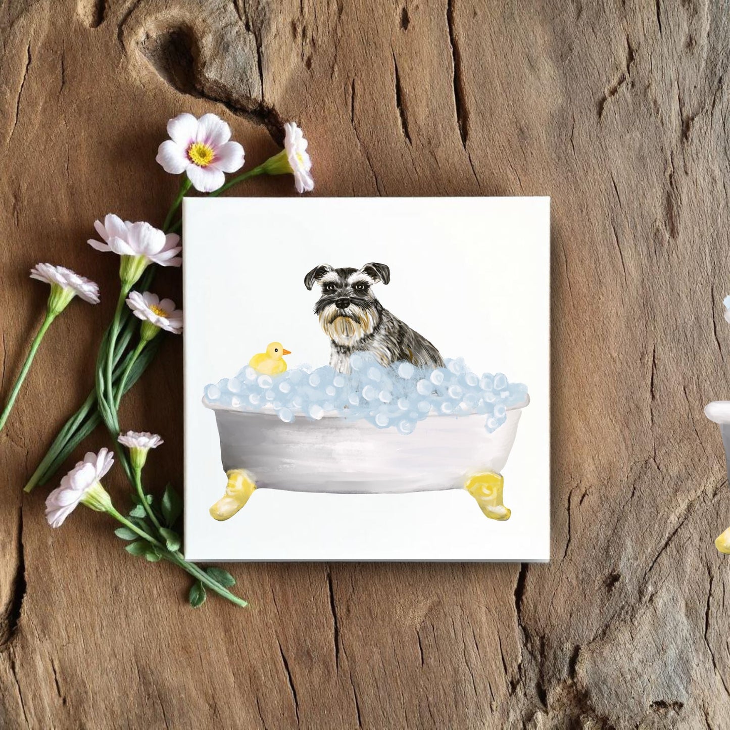 Schnauzer Ceramic Tile - MerikaArt