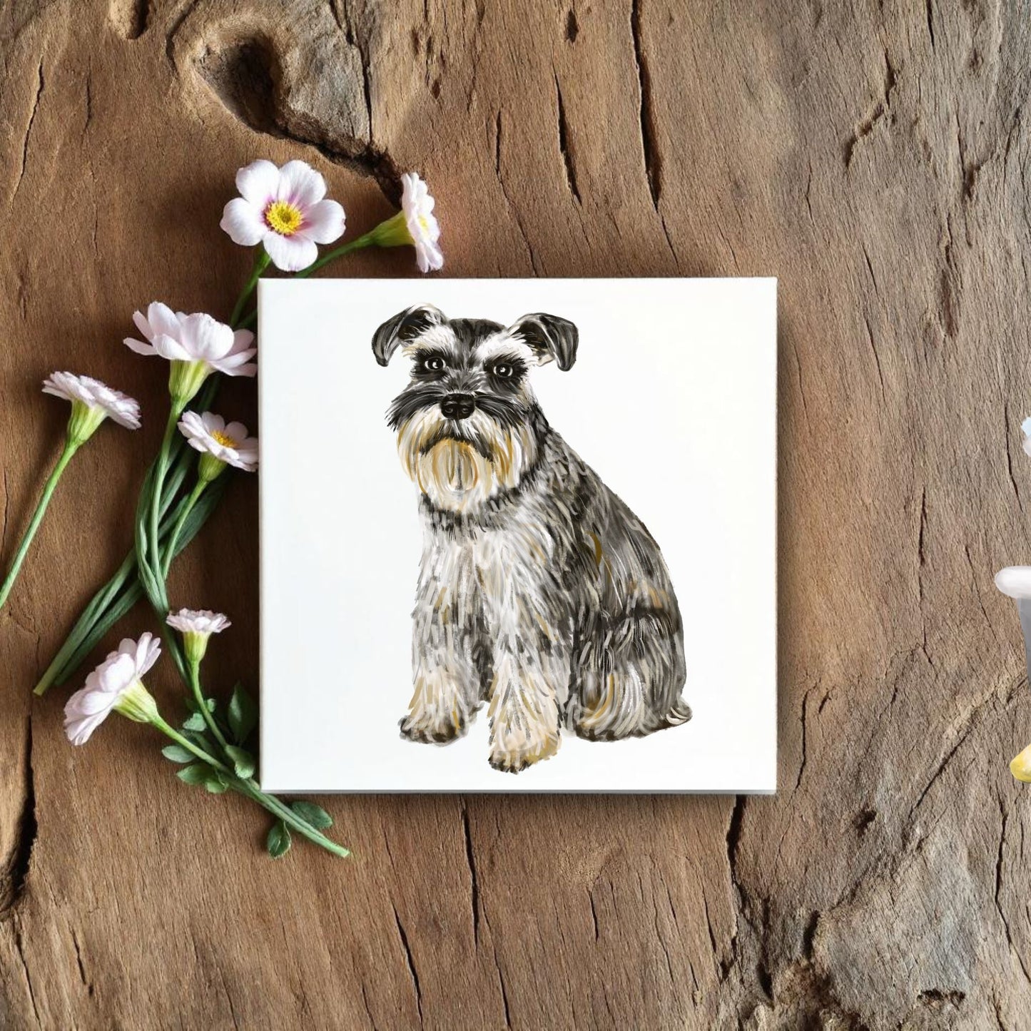 Schnauzer Ceramic Tile - MerikaArt
