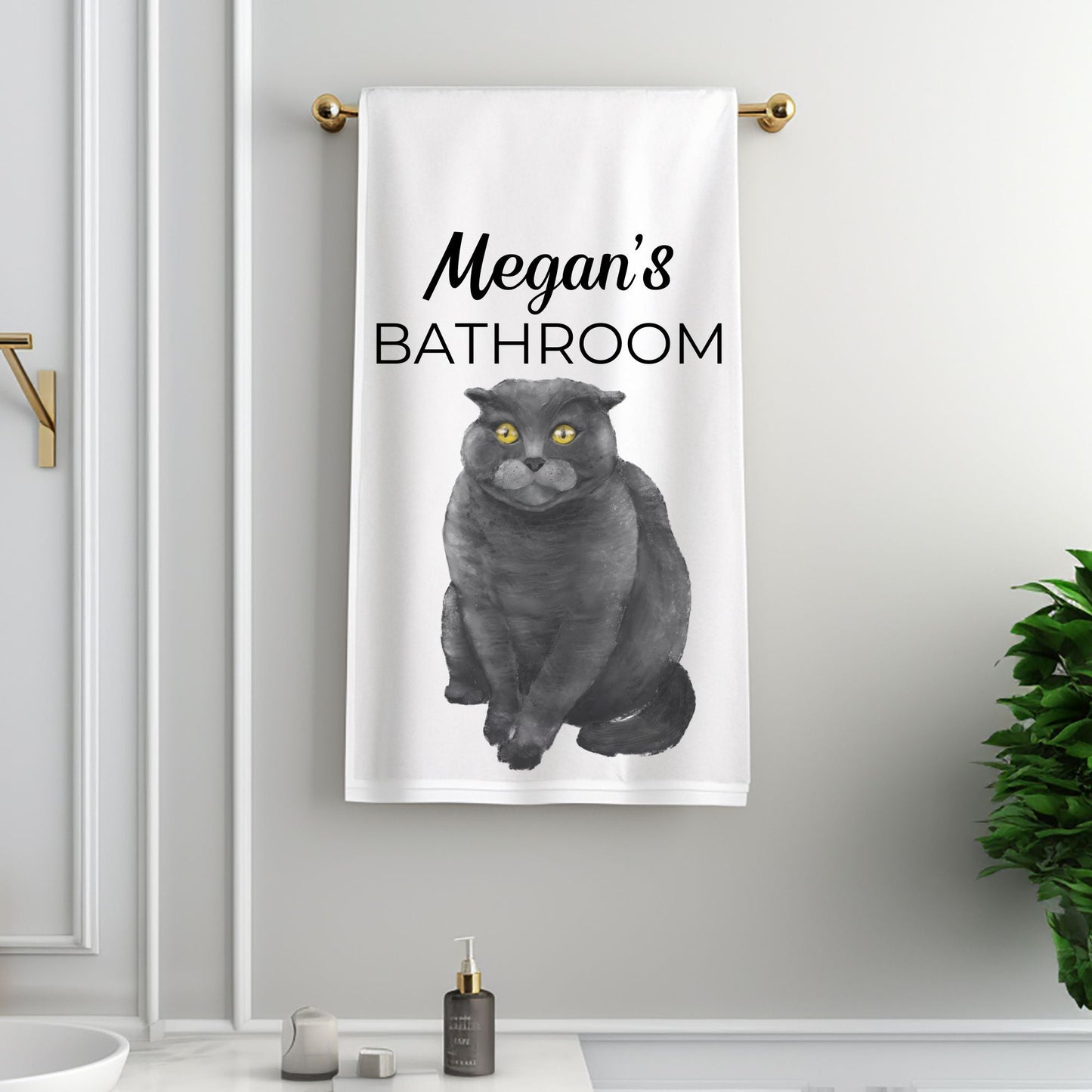 Scottish Cat Bathroom Towel - MerikaArt