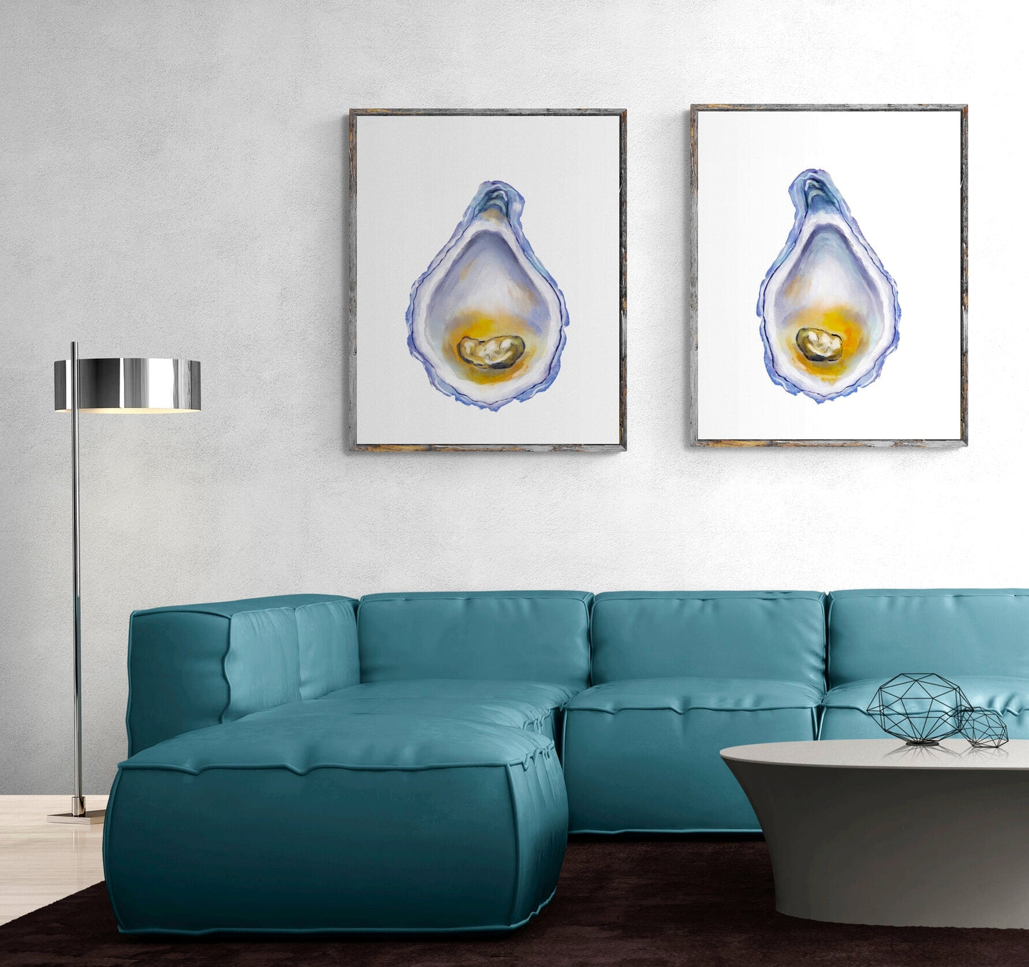 Set of 2 Oyster Art Print - MerikaArt