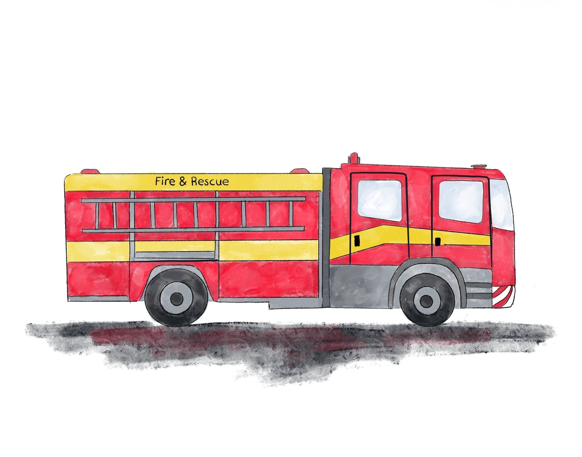 Set of 3 Original Emergency Vehicle Prints - MerikaArt