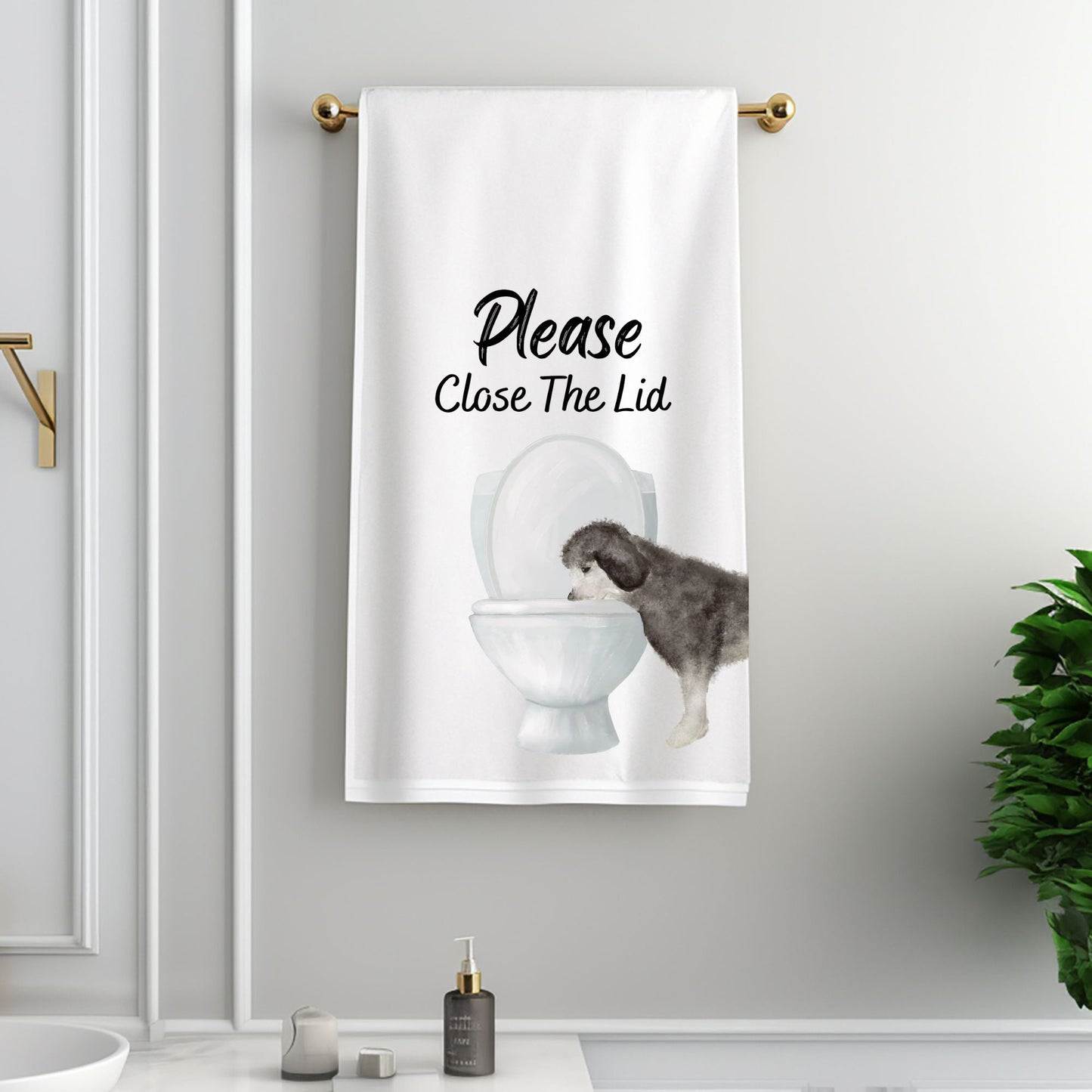 Sheepadoodle Bathroom Towel - MerikaArt