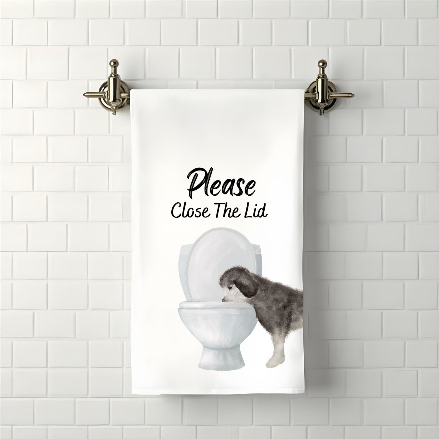 Sheepadoodle Bathroom Towel - MerikaArt
