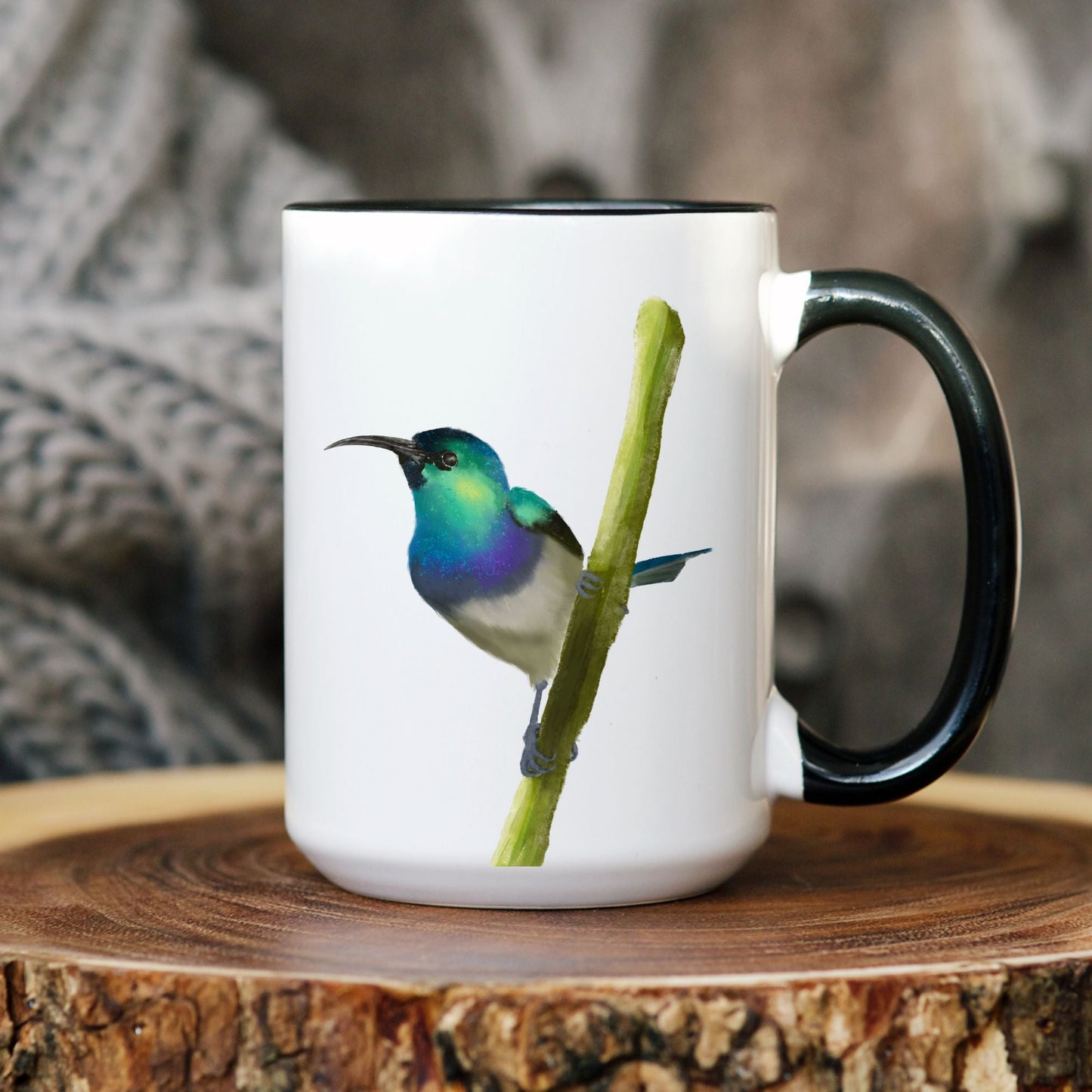 Shining Sunbird Ceramic Coffee Mug - MerikaArt