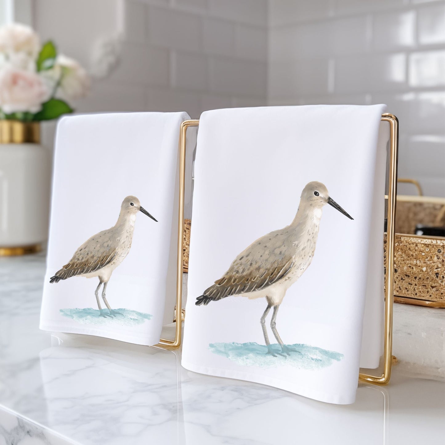 Shorebird Bathroom Towel - MerikaArt