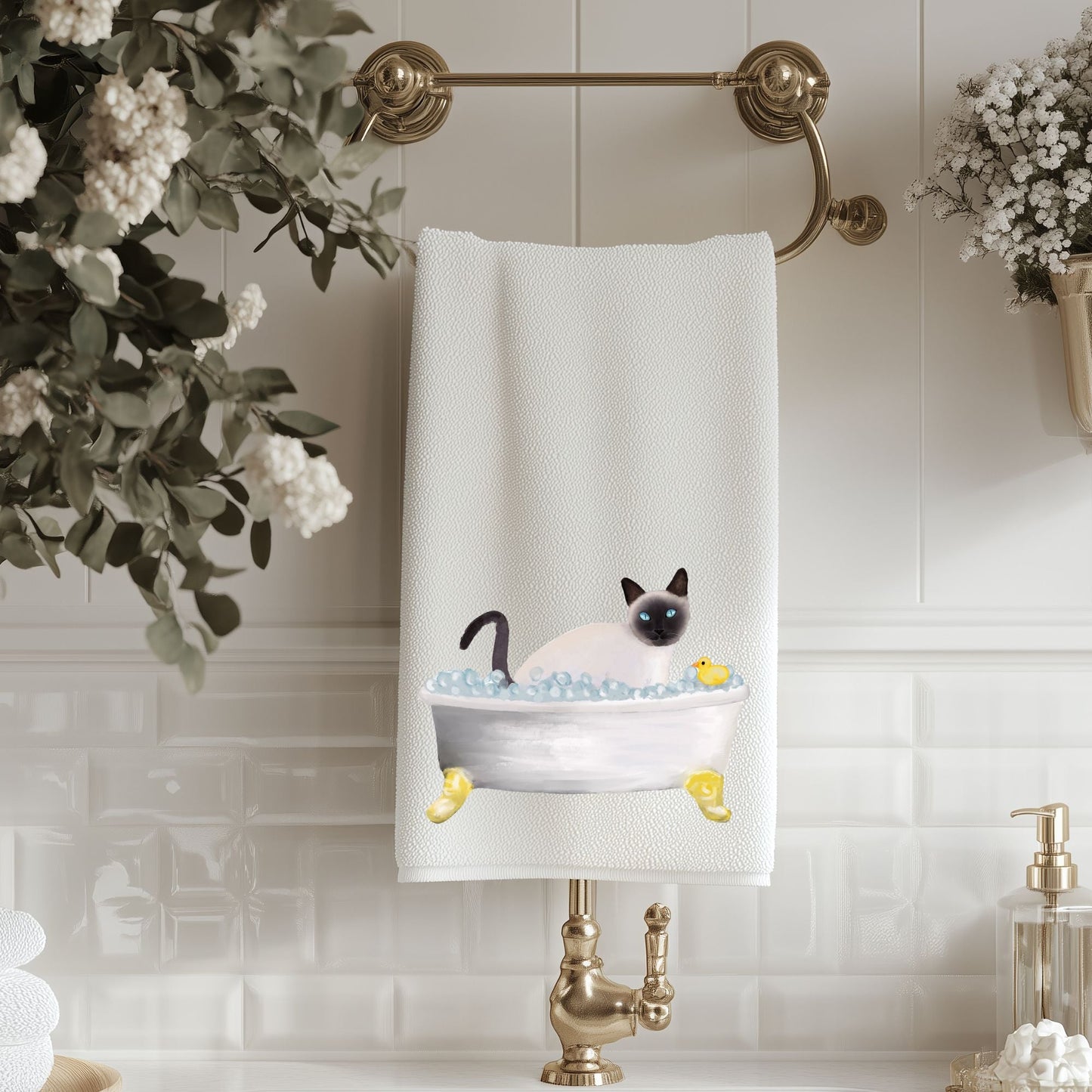 Siamese Cat Bath Towel - MerikaArt