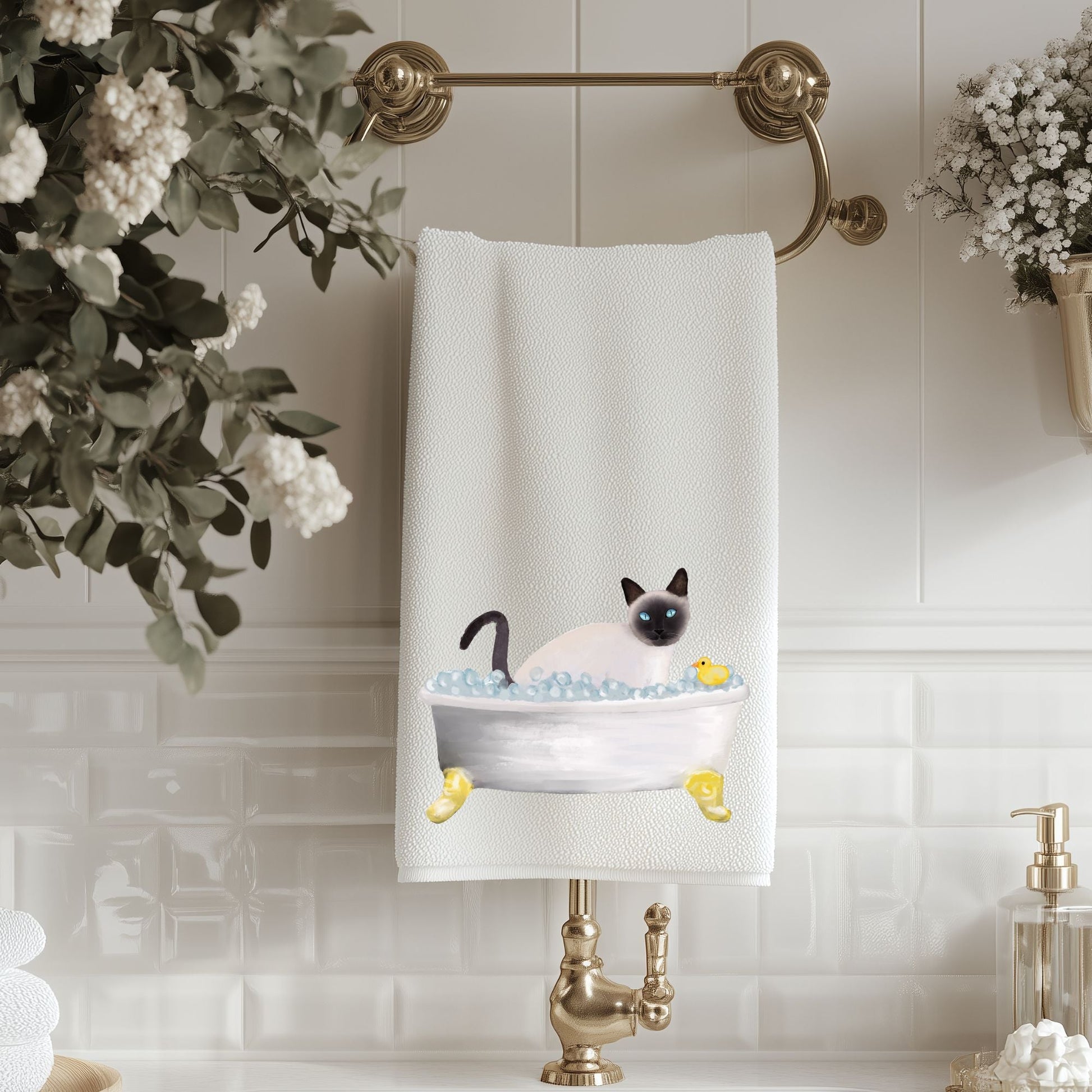 Siamese Cat Bath Towel - MerikaArt