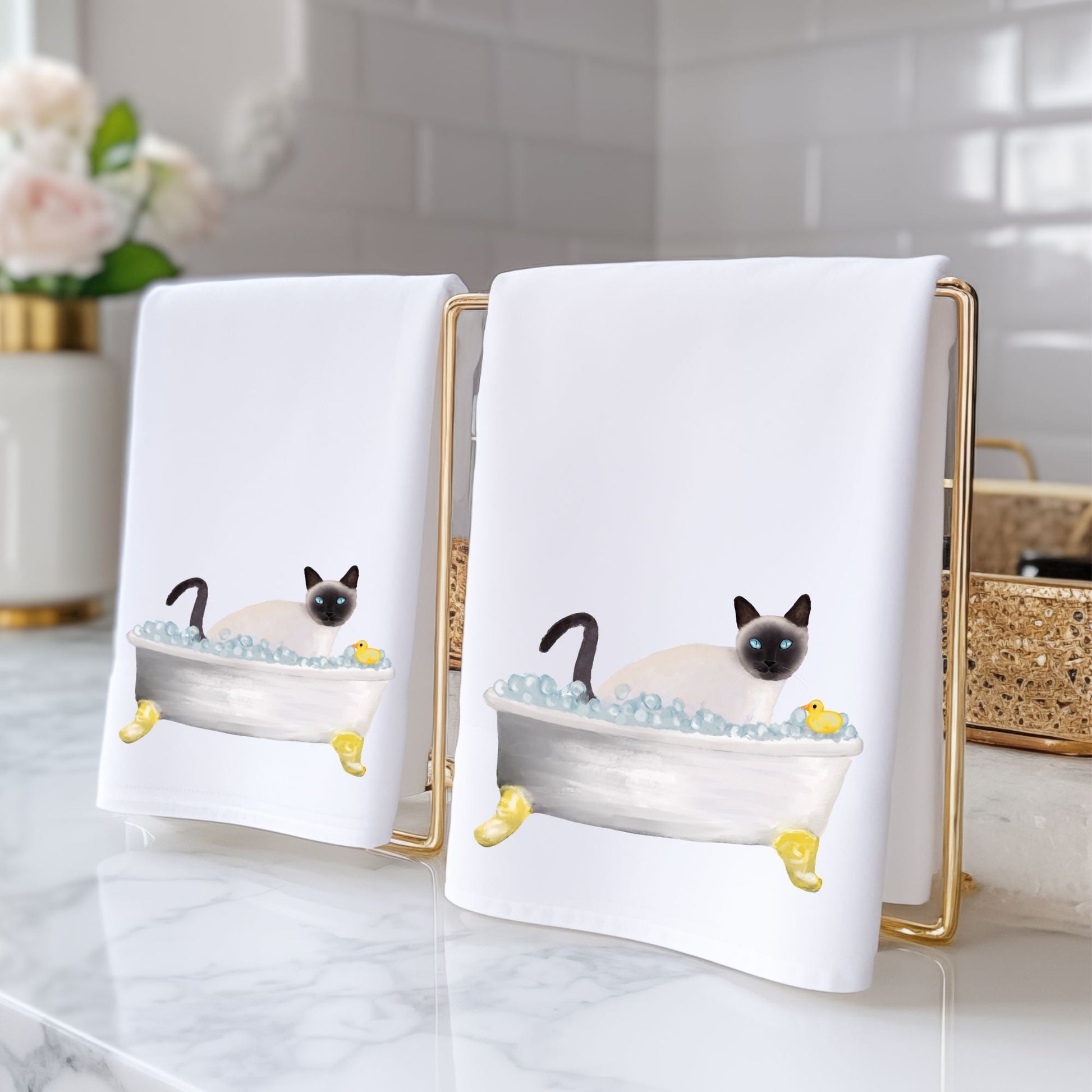 Siamese Cat Bath Towel - MerikaArt