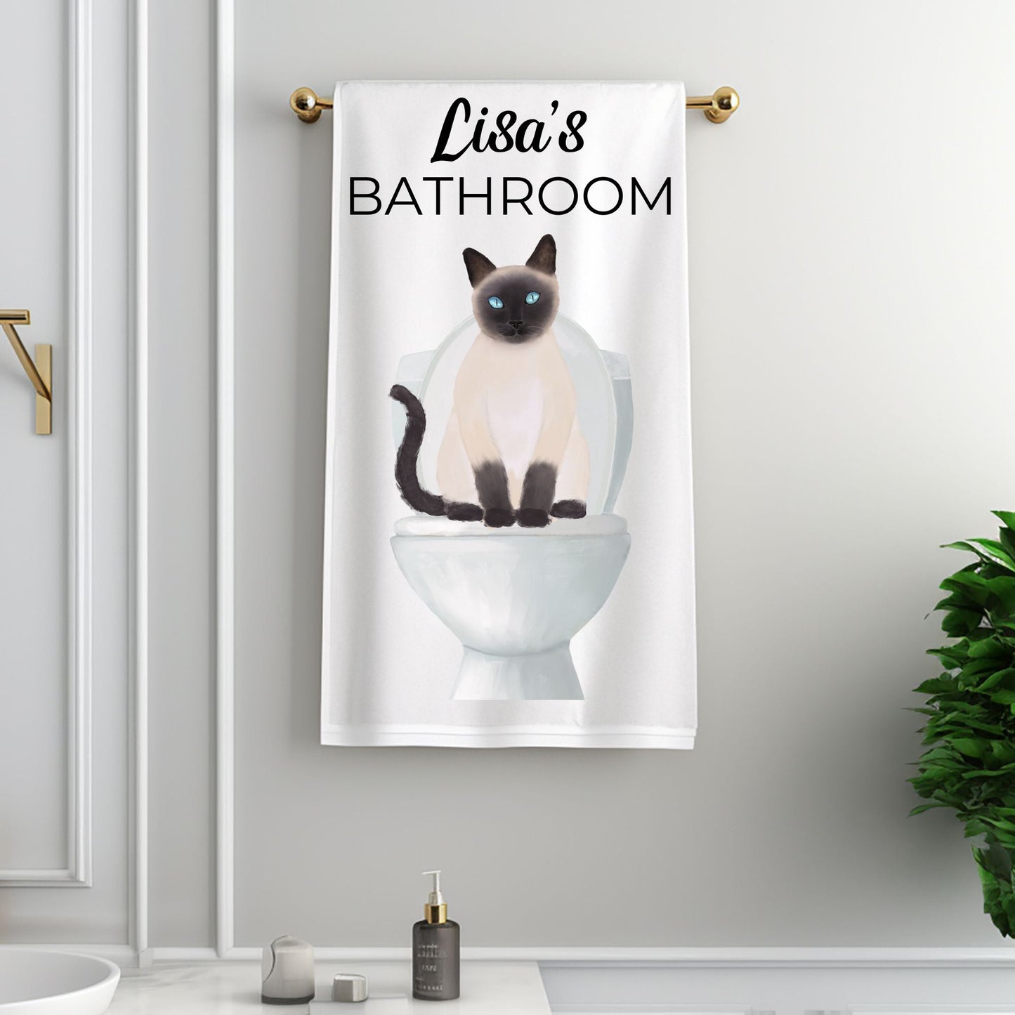Siamese Cat Bathroom Towel - MerikaArt