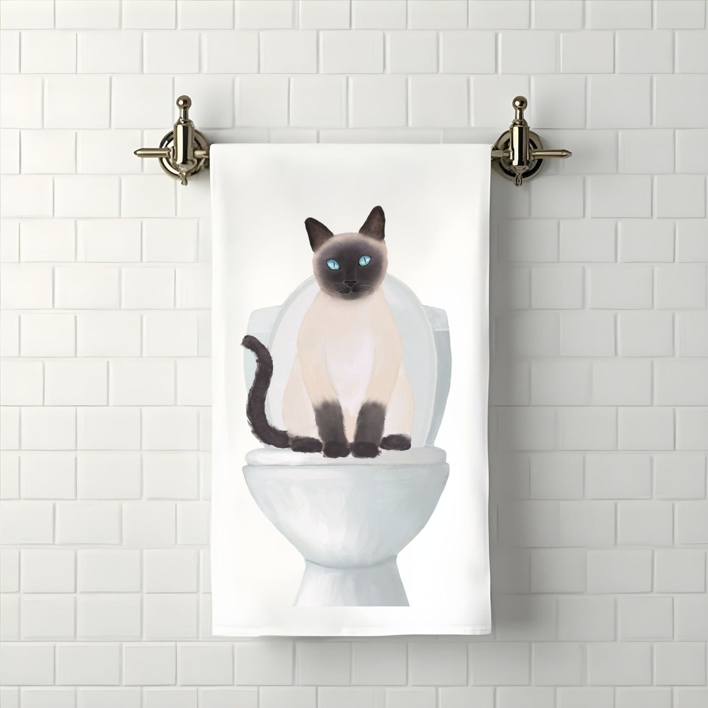 Siamese Cat Bathroom Towel - MerikaArt
