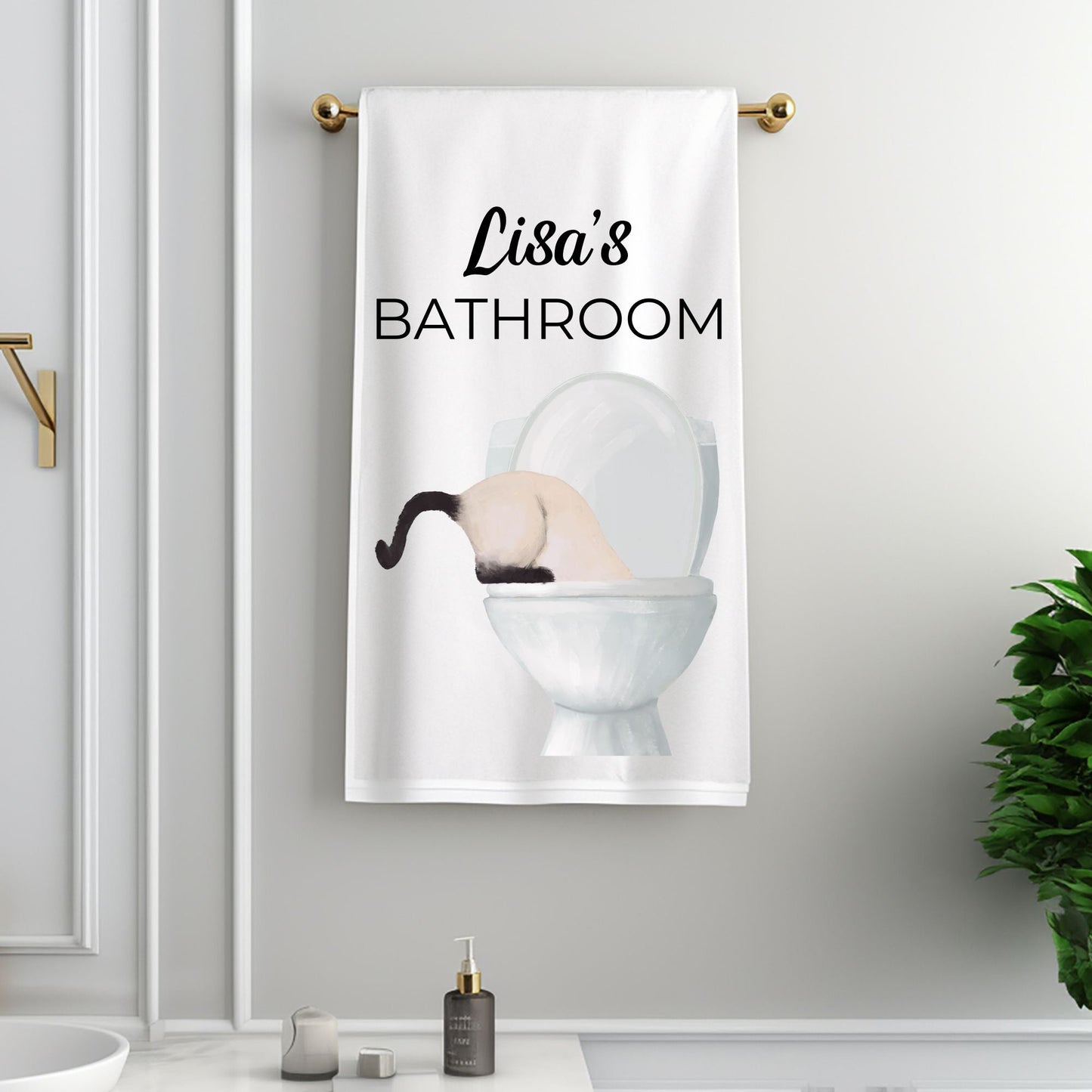 Siamese Cat Bathroom Towel - MerikaArt