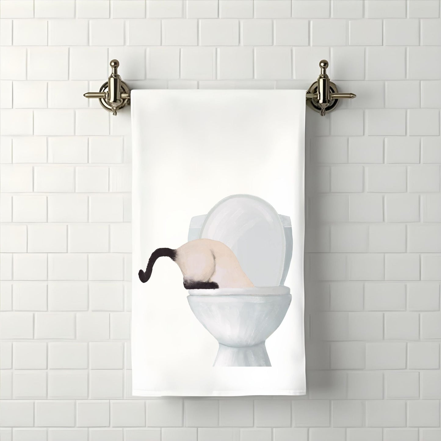 Siamese Cat Bathroom Towel - MerikaArt