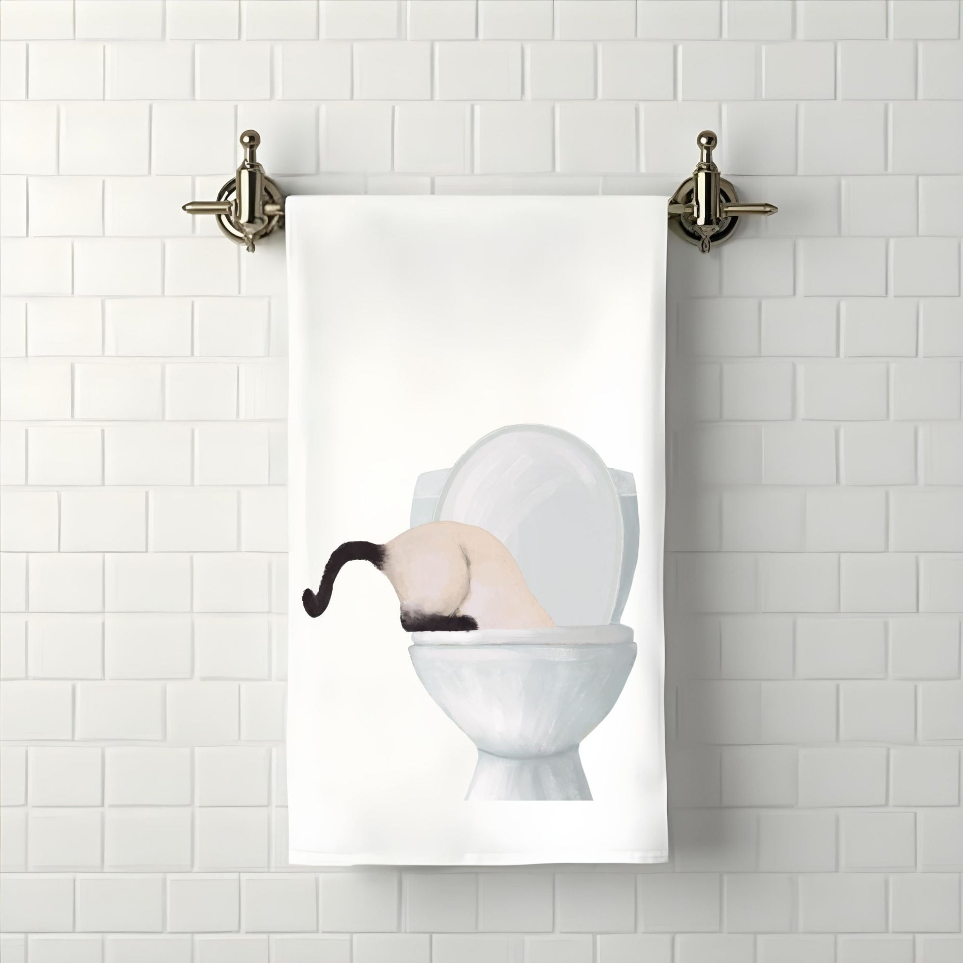 Siamese Cat Bathroom Towel - MerikaArt