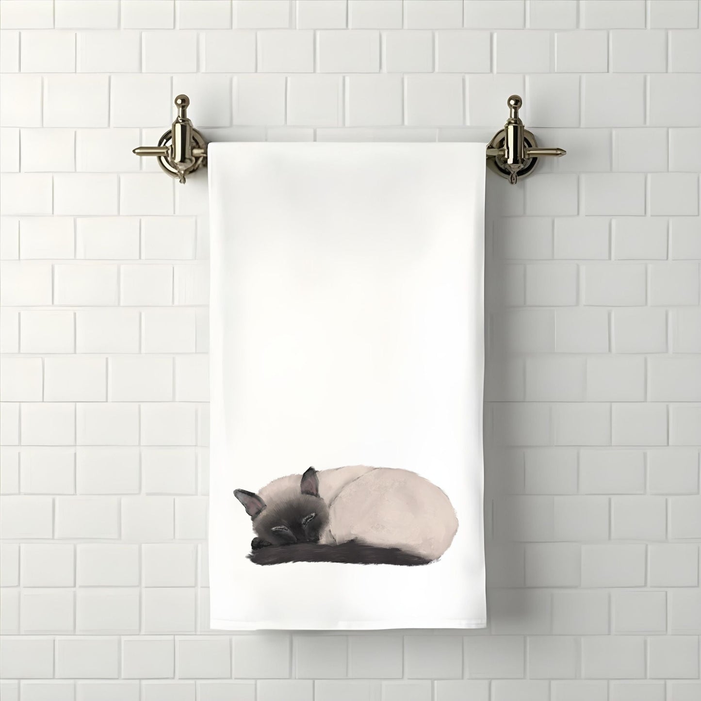 Siamese Cat Bathroom Towel - MerikaArt