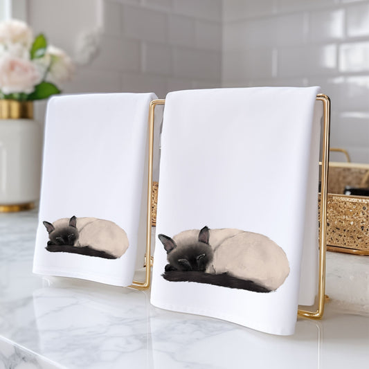 Siamese Cat Bathroom Towel - MerikaArt