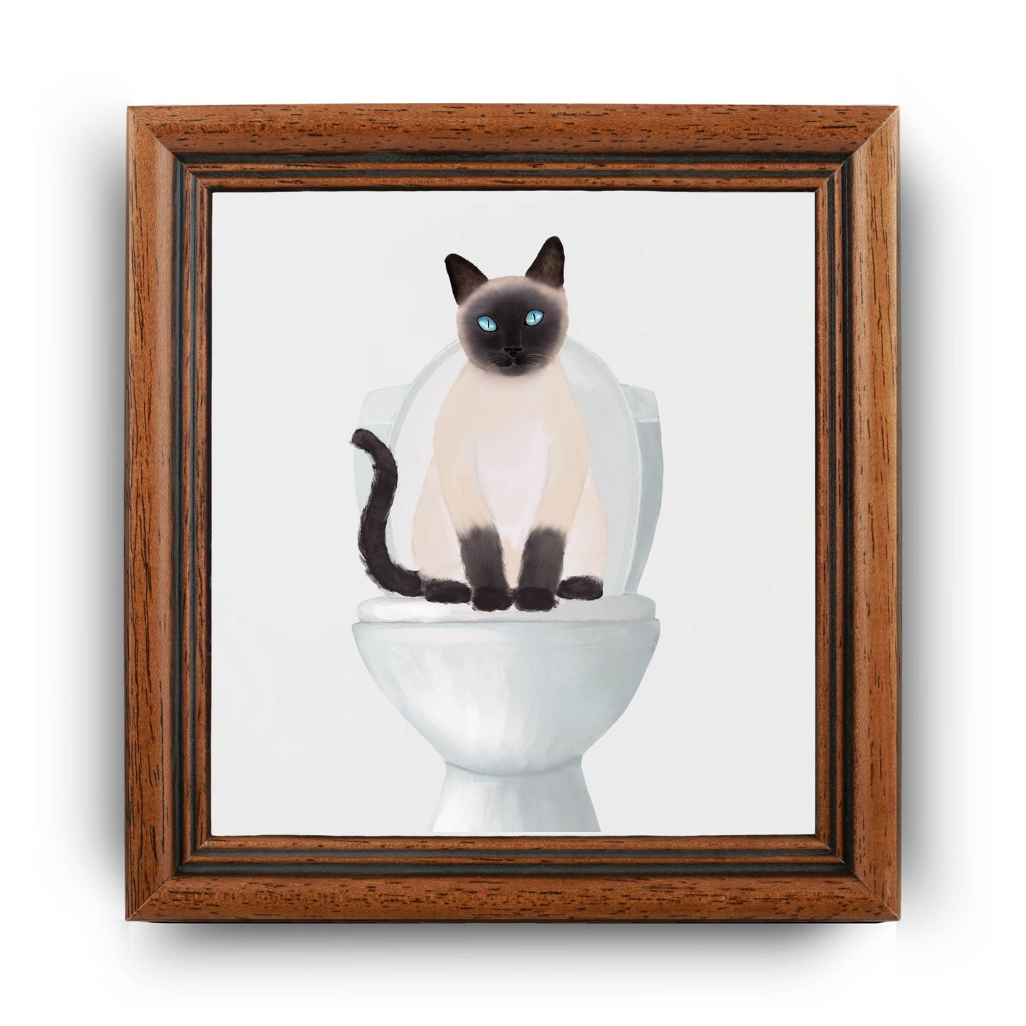 Siamese Cat Ceramic Tile – Handcrafted Whimsical Decor - MerikaArt