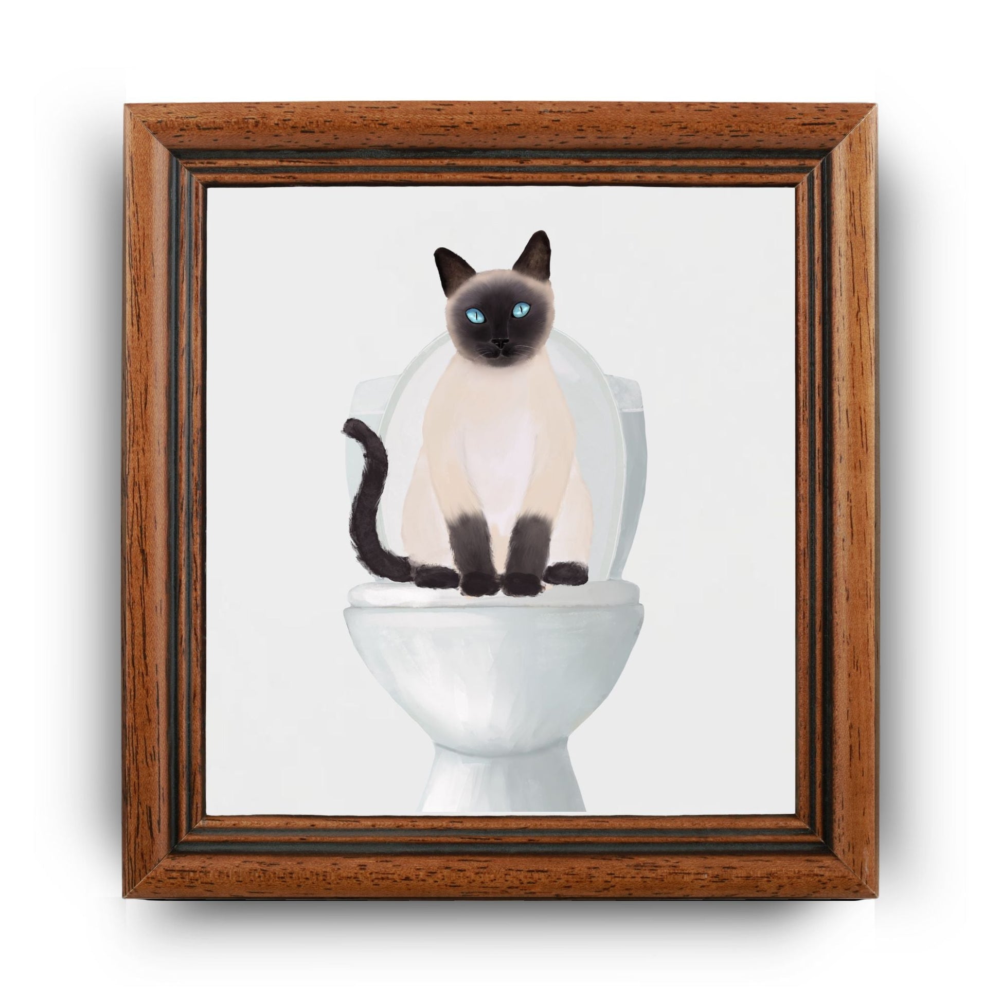 Siamese Cat Ceramic Tile – Handcrafted Whimsical Decor - MerikaArt