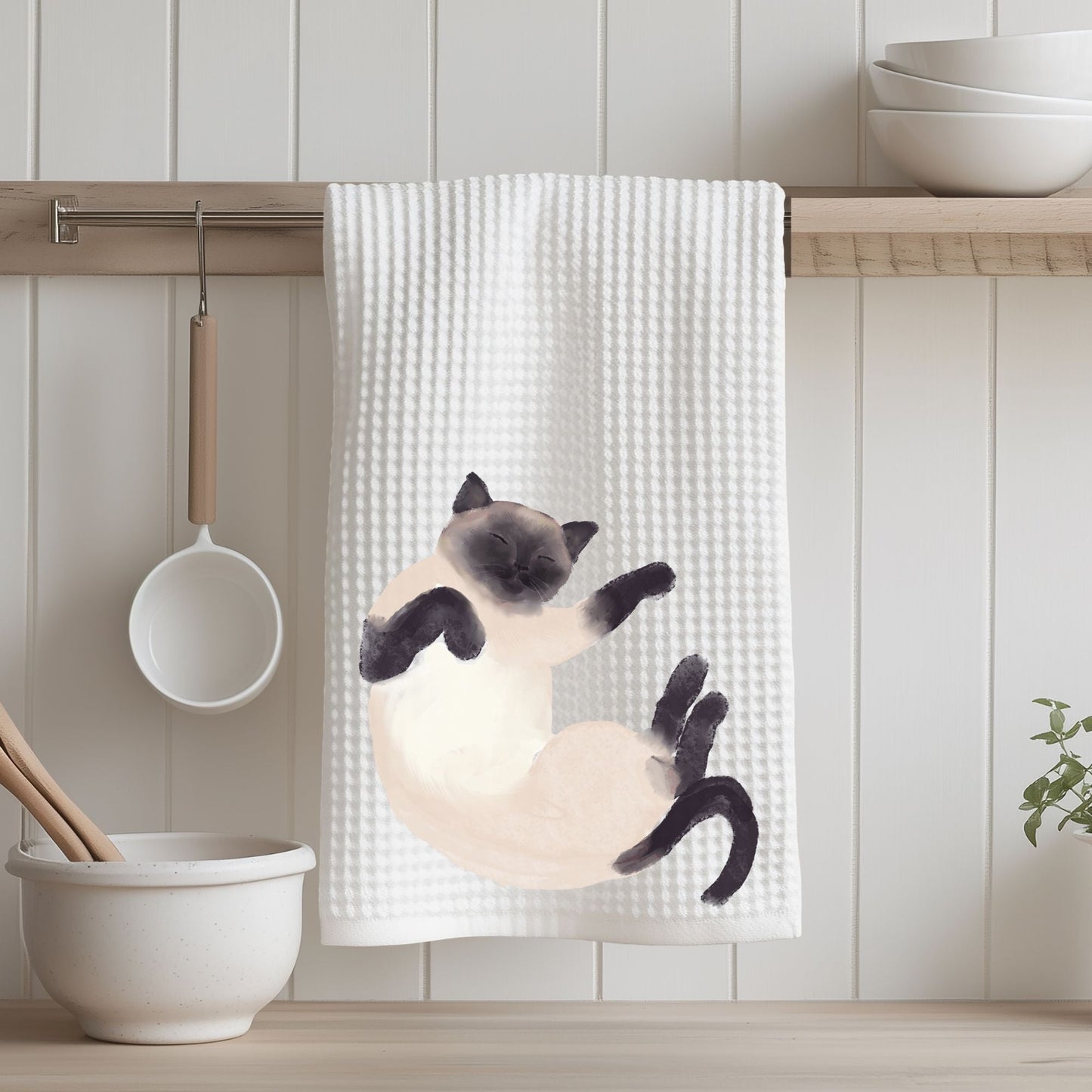Siamese Cat Kitchen Towel - MerikaArt