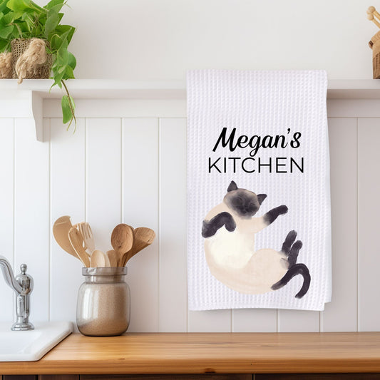 Siamese Cat Kitchen Towel - MerikaArt