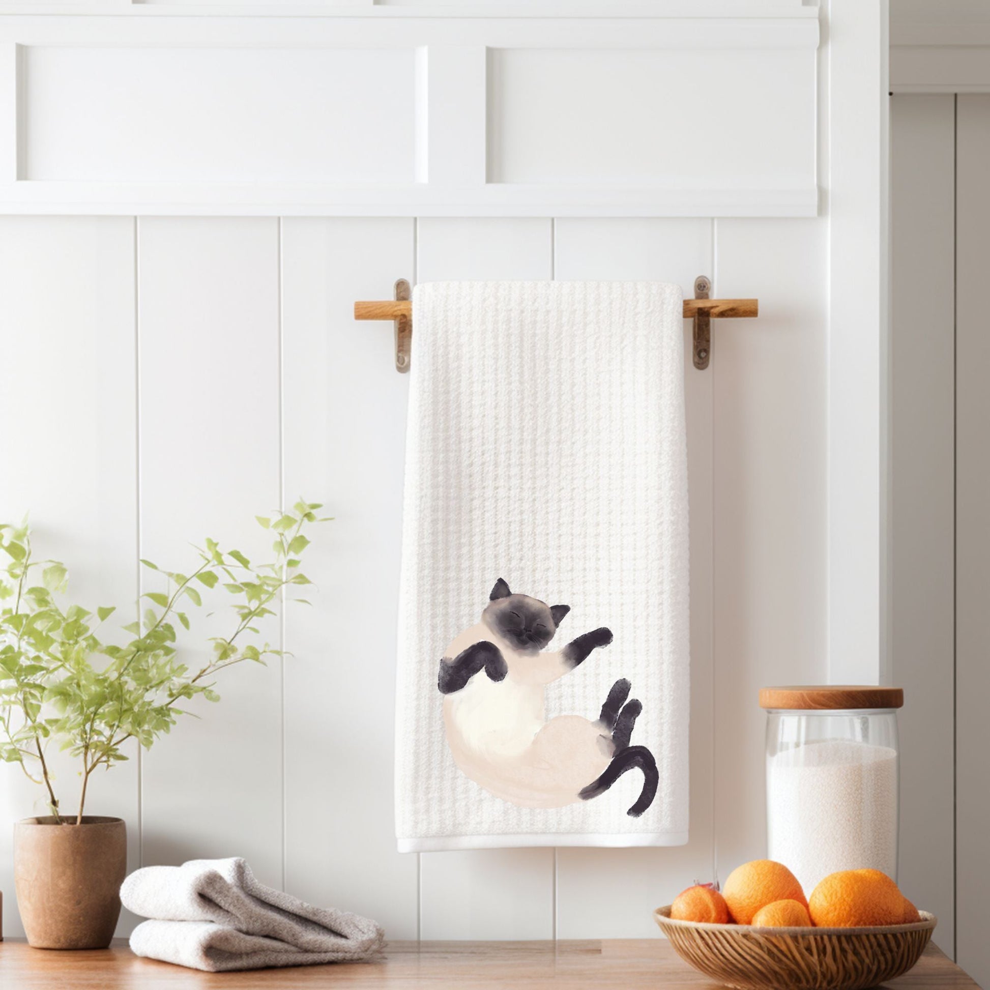 Siamese Cat Kitchen Towel - MerikaArt