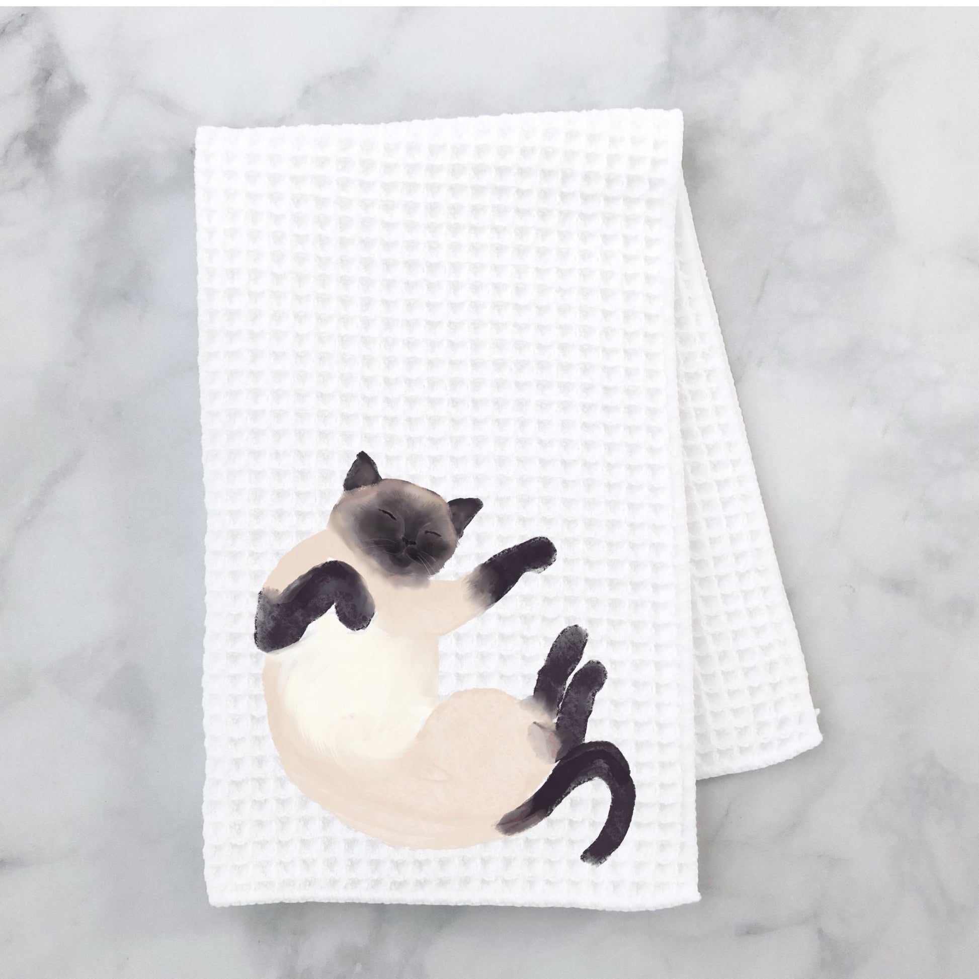 Siamese Cat Kitchen Towel - MerikaArt