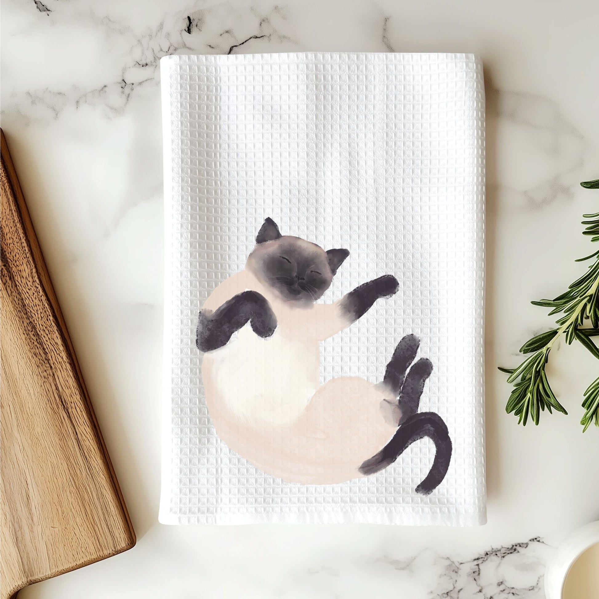 Siamese Cat Kitchen Towel - MerikaArt