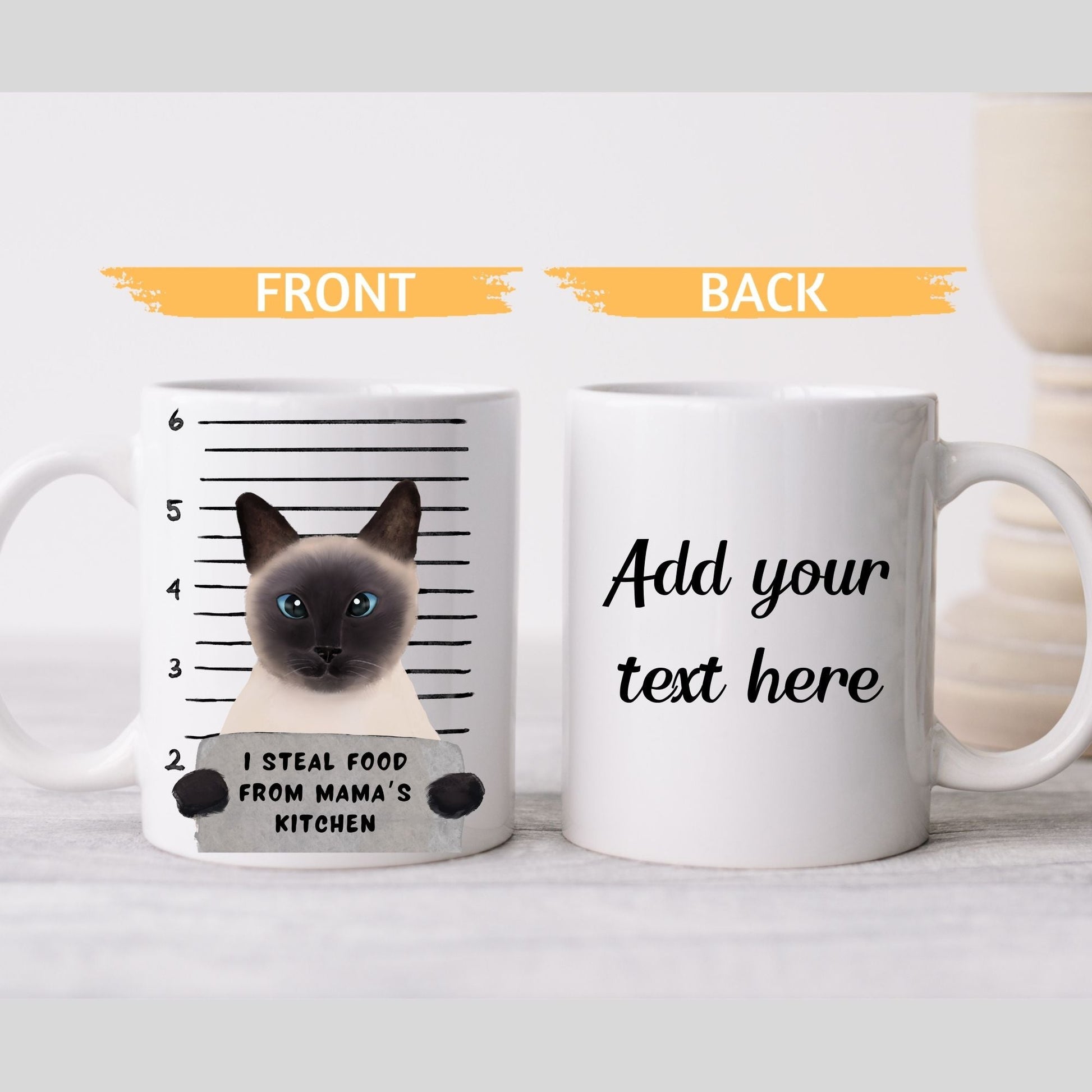 Siamese Cat Mugshot Mug - MerikaArt
