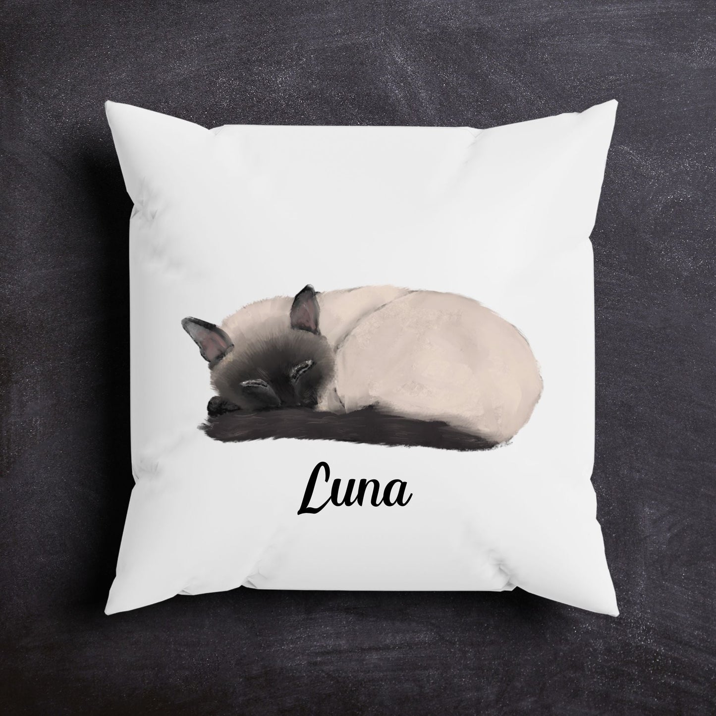 Siamese Cat Pillow - MerikaArt