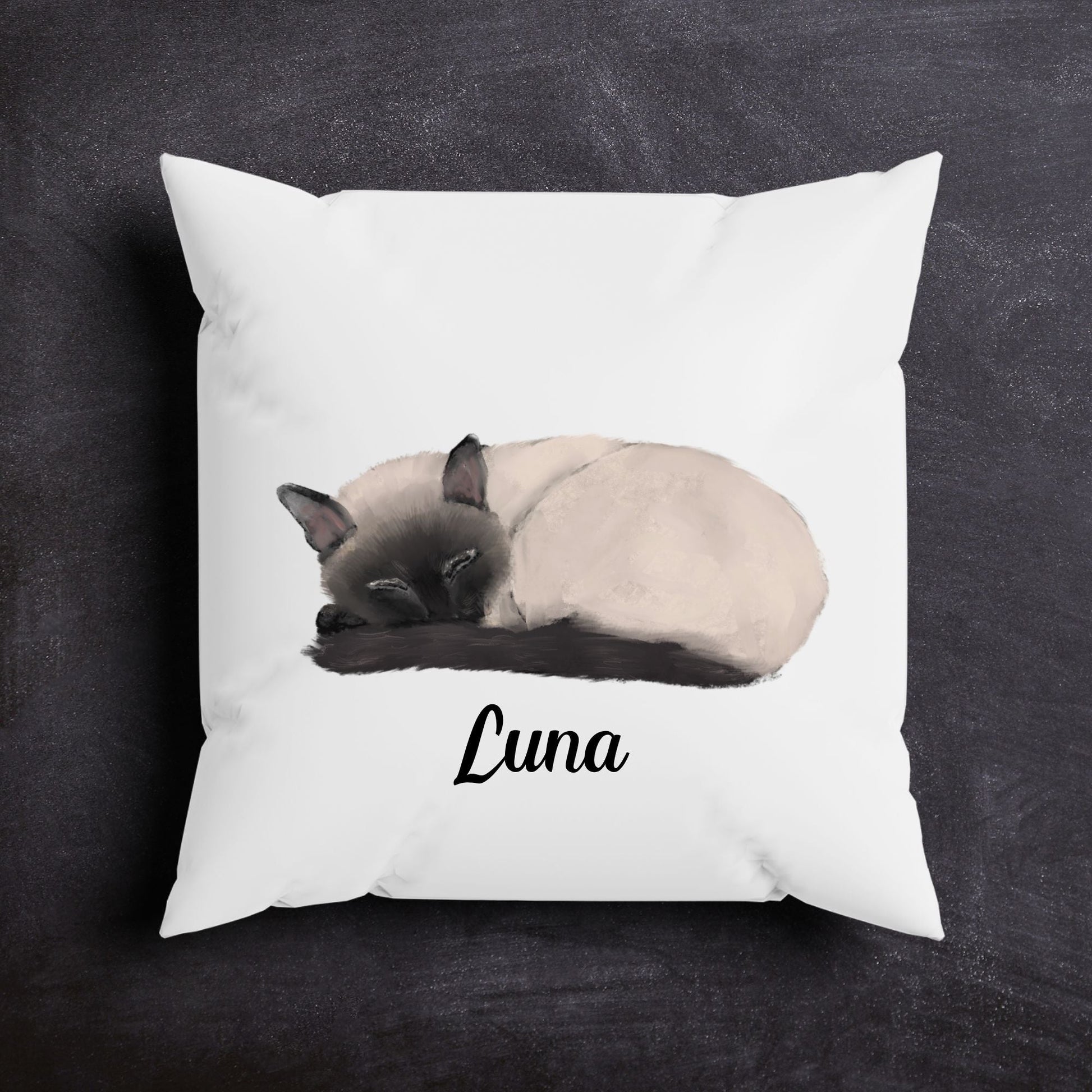 Siamese Cat Pillow - MerikaArt