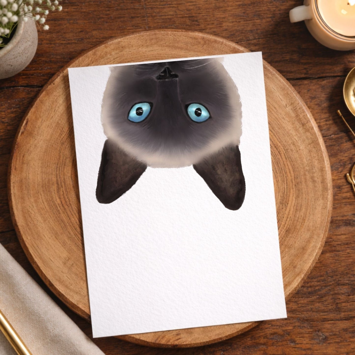 Siamese Cat Postcard - MerikaArt
