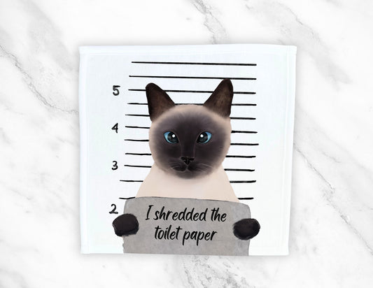 Siamese Cat Washcloth - MerikaArt