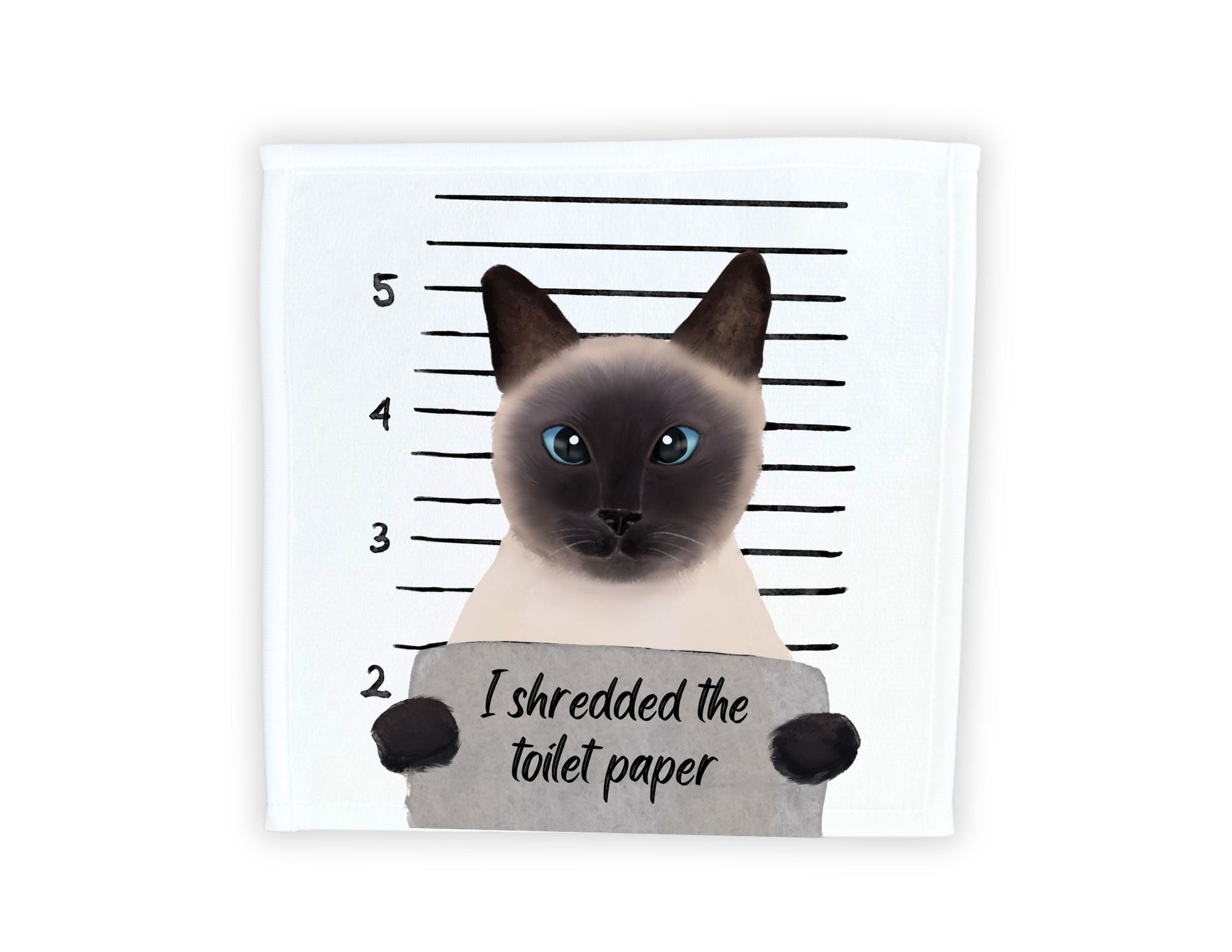 Siamese Cat Washcloth - MerikaArt