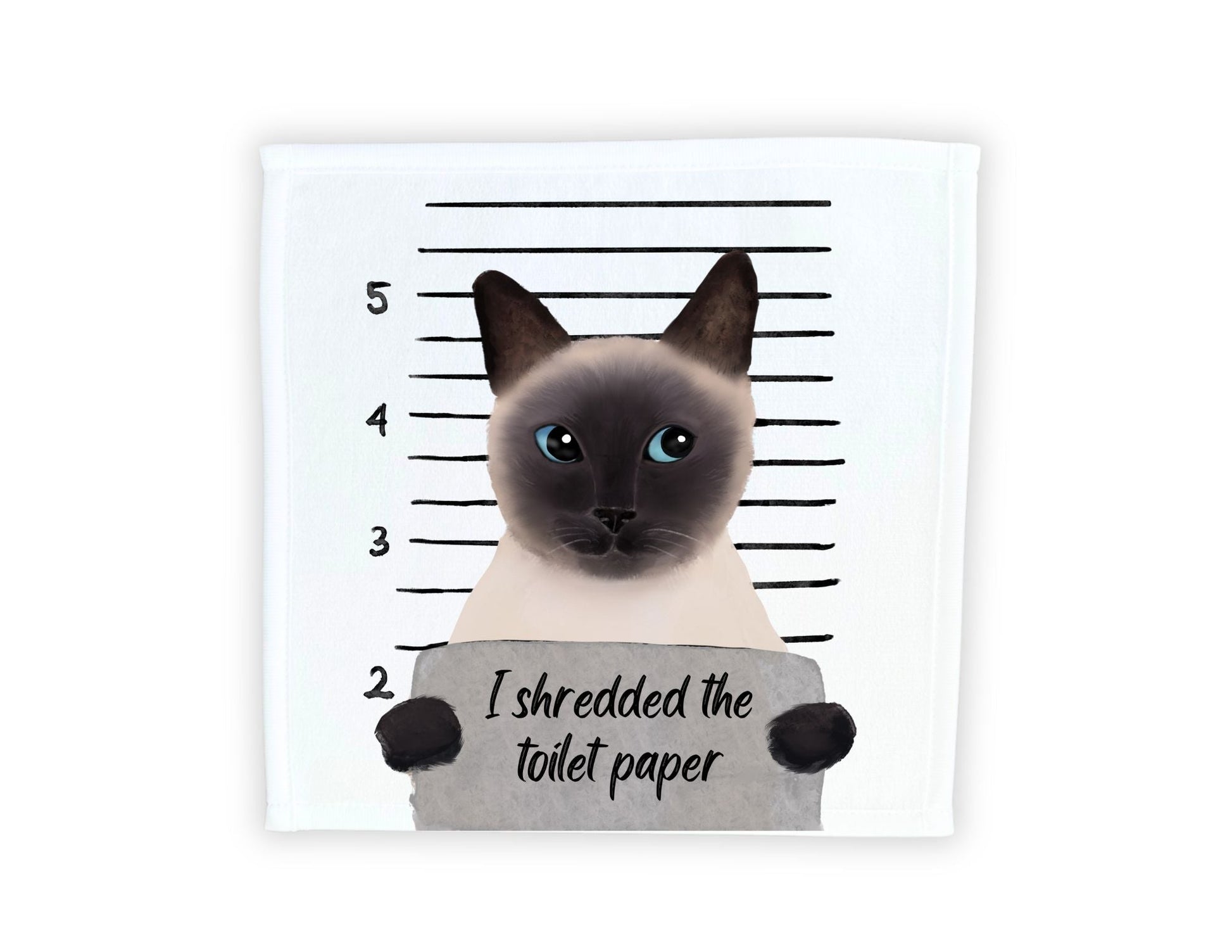 Siamese Cat Washcloth - MerikaArt