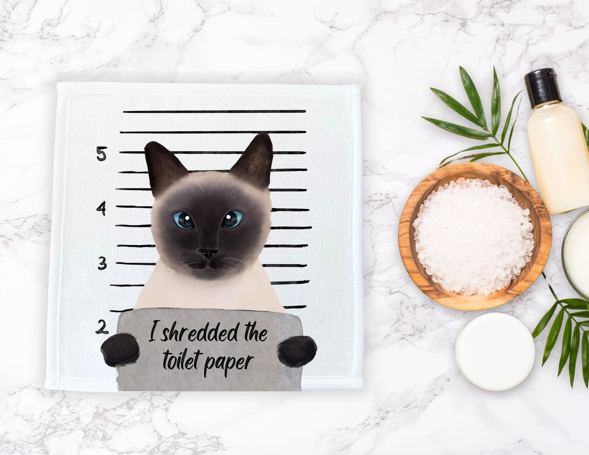 Siamese Cat Washcloth - MerikaArt