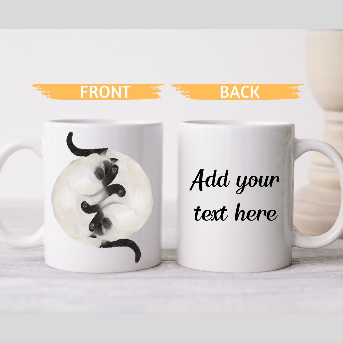 Siamese Sleeping Cats Mug - MerikaArt