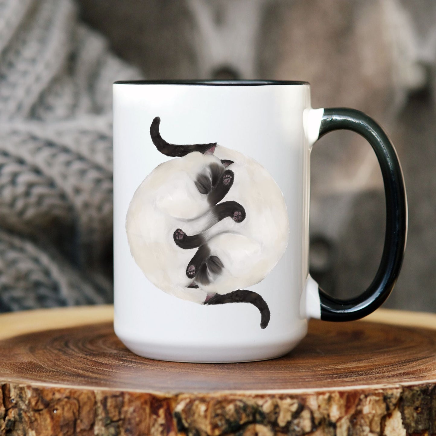 Siamese Sleeping Cats Mug - MerikaArt