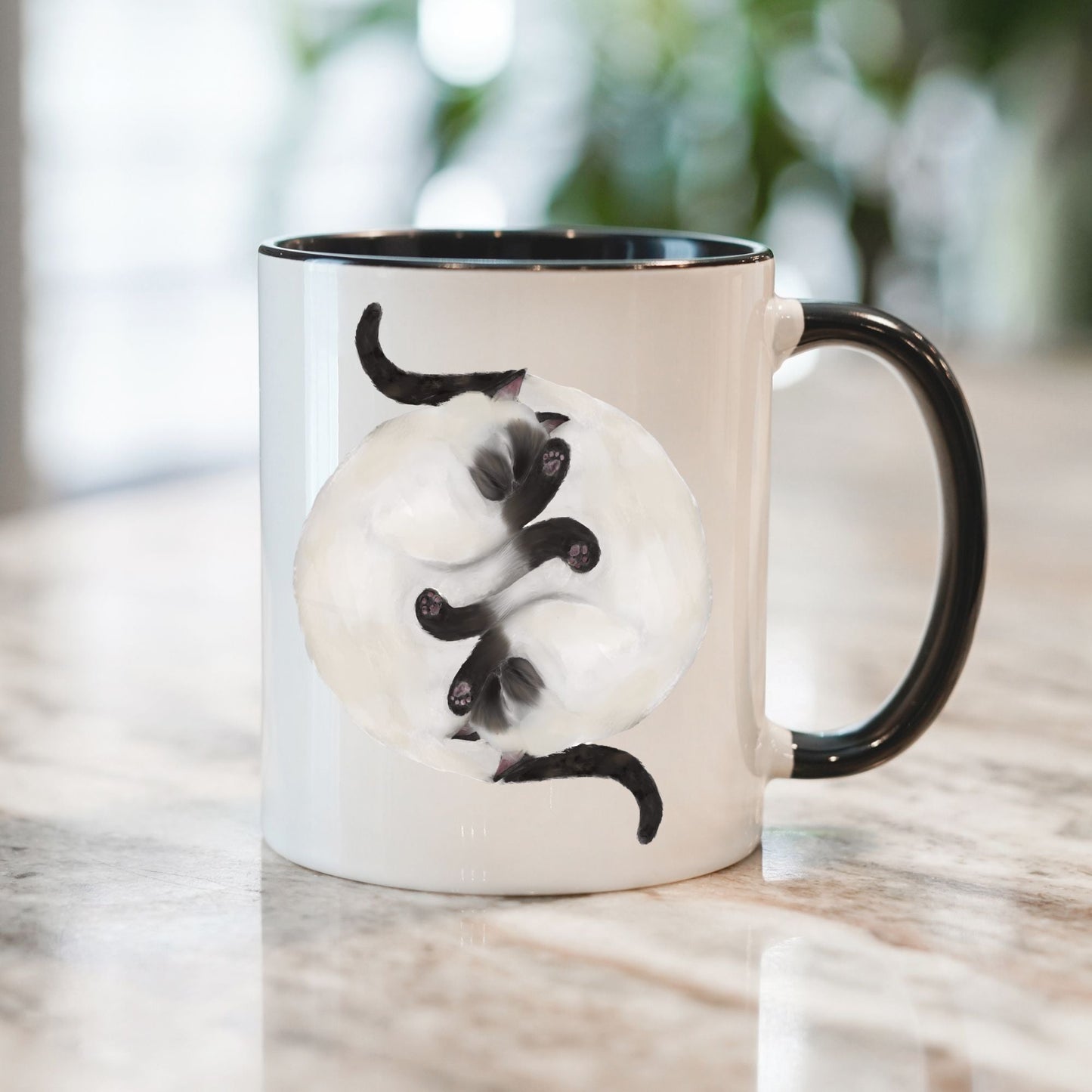Siamese Sleeping Cats Mug - MerikaArt