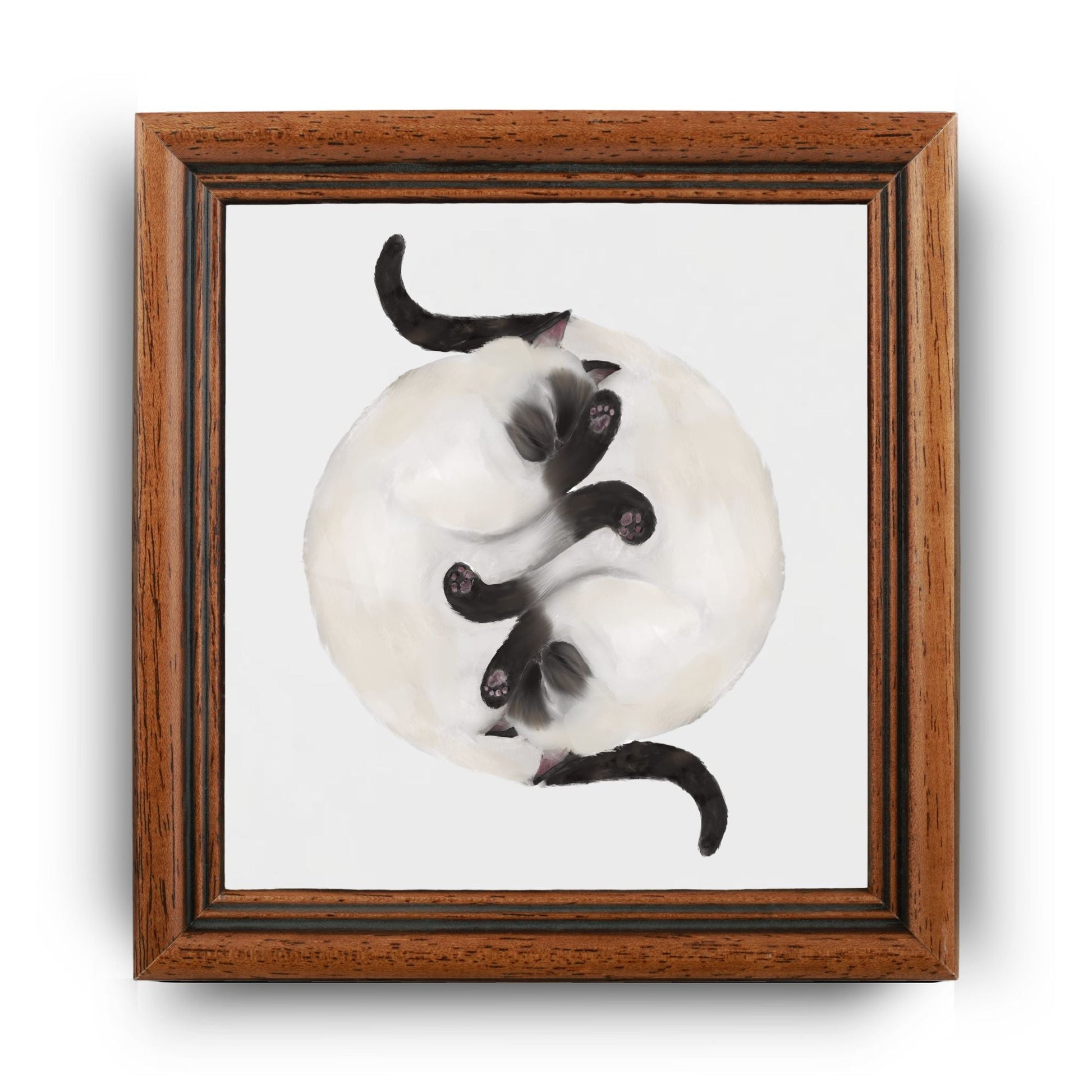 Siamese Yin and Yang Cats Ceramic Tile - MerikaArt