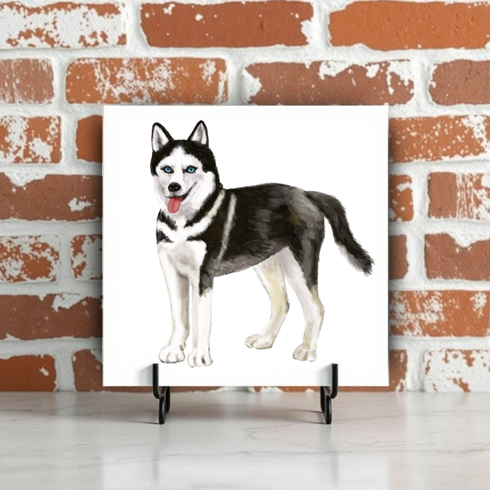 Siberian Husky Ceramic Tile - MerikaArt